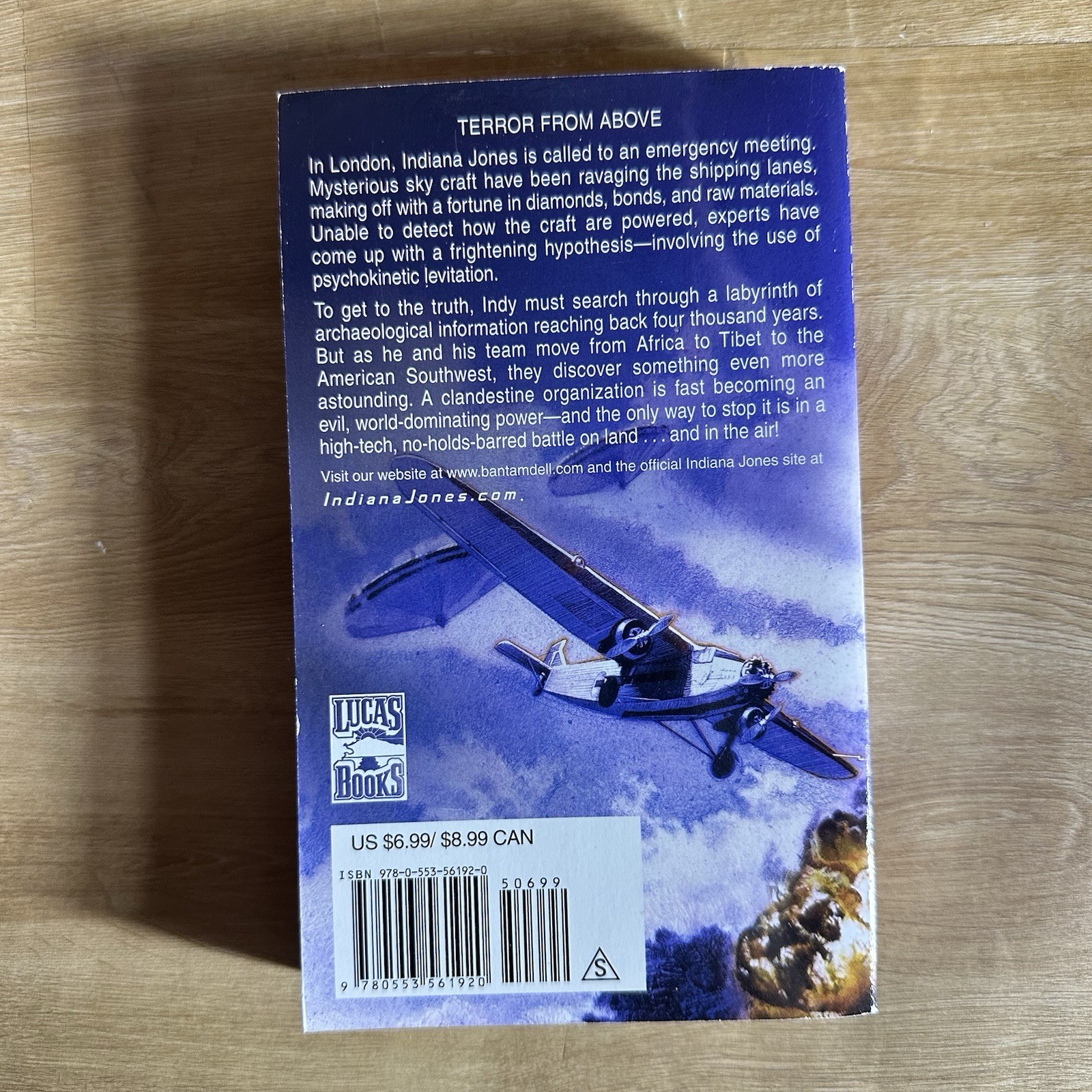 Indiana Jones and the Sky Pirates Martin Caidin Bantam Books Unread Paperback