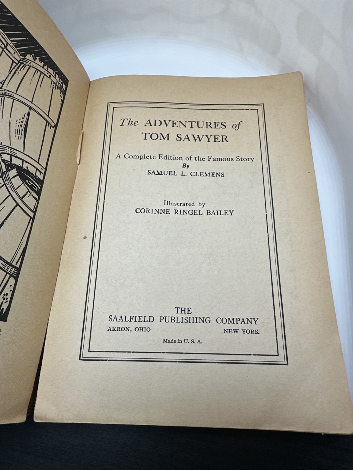 The Adventures of Tom Sawyer Samuel L Clemens 1931 Saalfield Publishing 418 PB