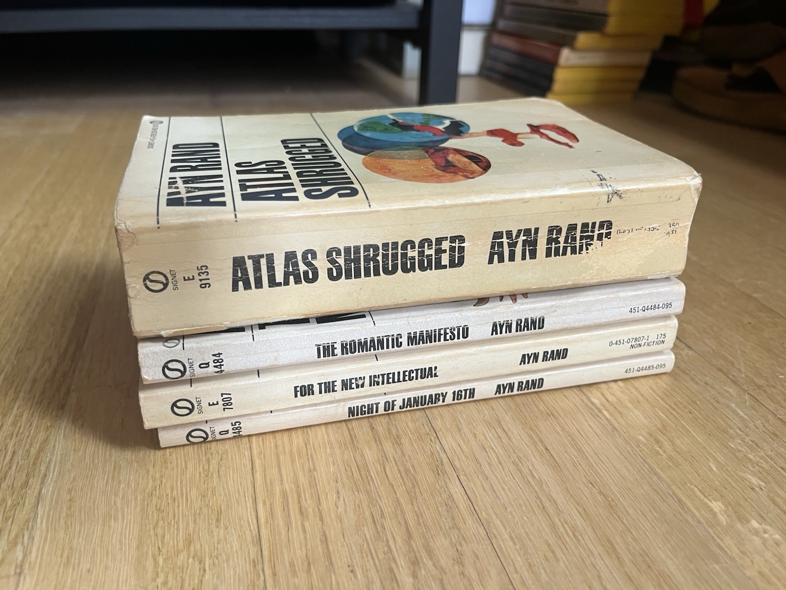 AYN RAND Lot of 4 Vintage Books Signet Atlas Shrugged Romantic Manifesto New