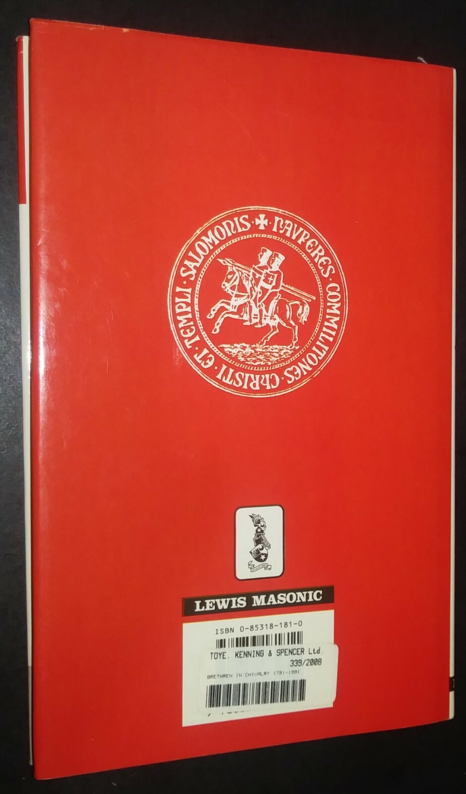 Brethren in Chivalry 1791-1991 Frederick Smyth Masons Templars Grand Priory 1st