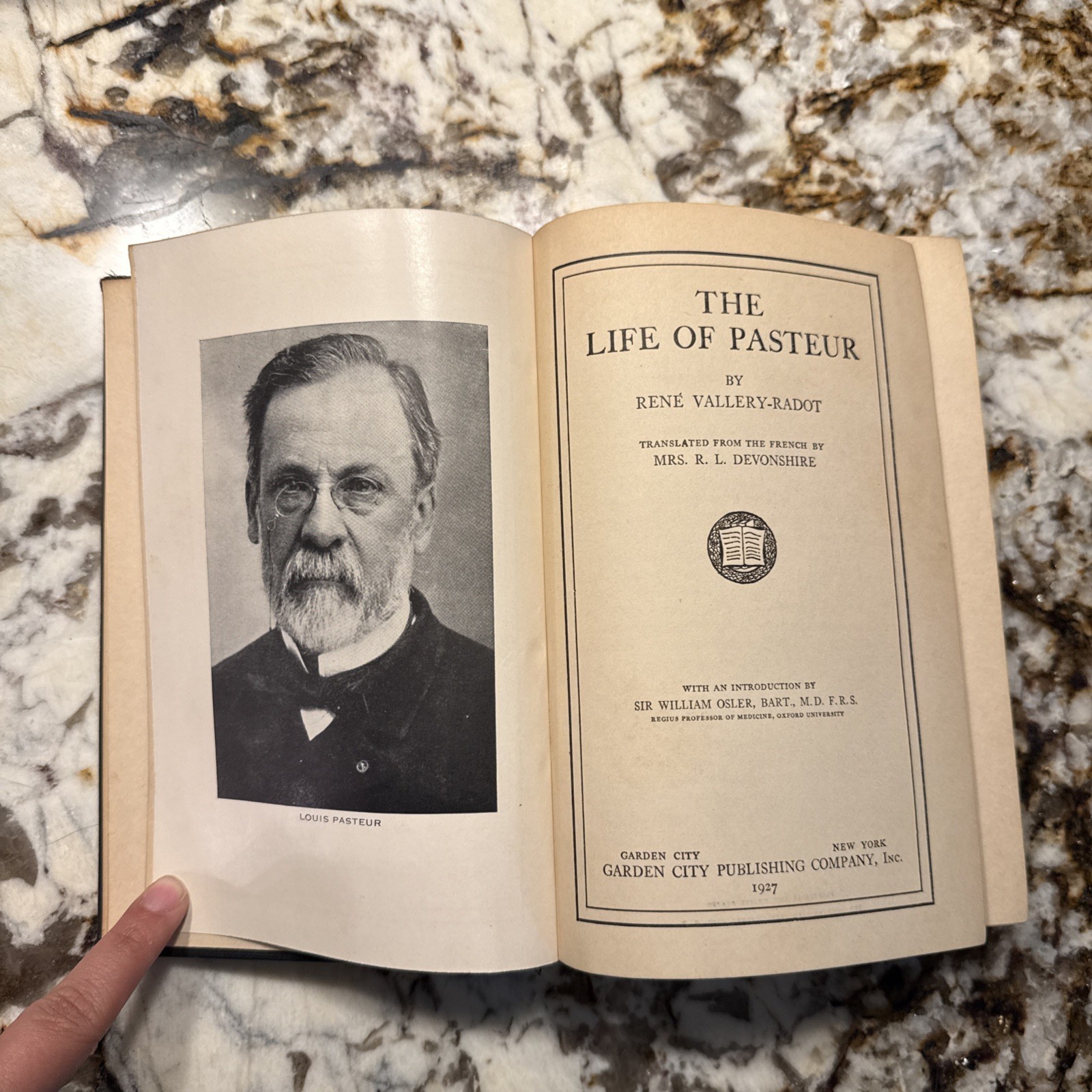 1927 The Life of Pastor Rene Gallery-Radot Hardcover Garden City Publishing Bio