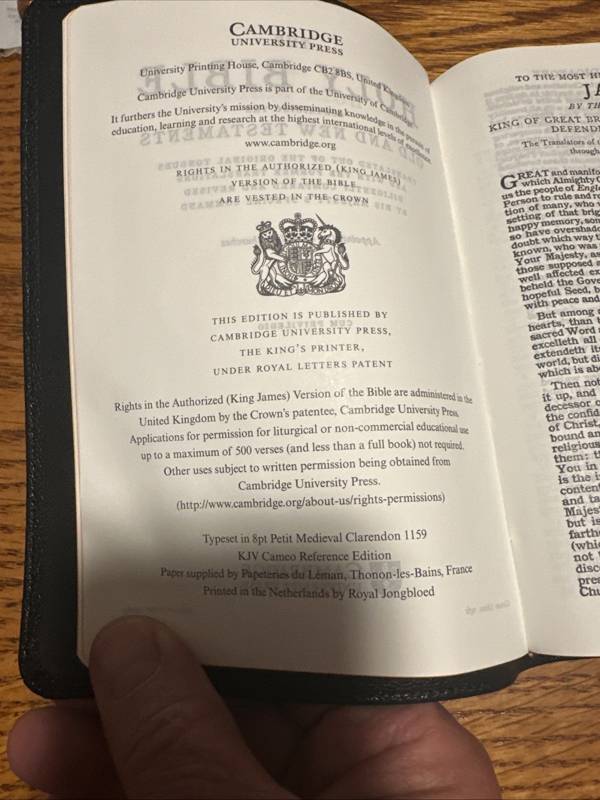 Cambridge Cameo Ref KJV BIBLE Black Goatskin Brand NEW