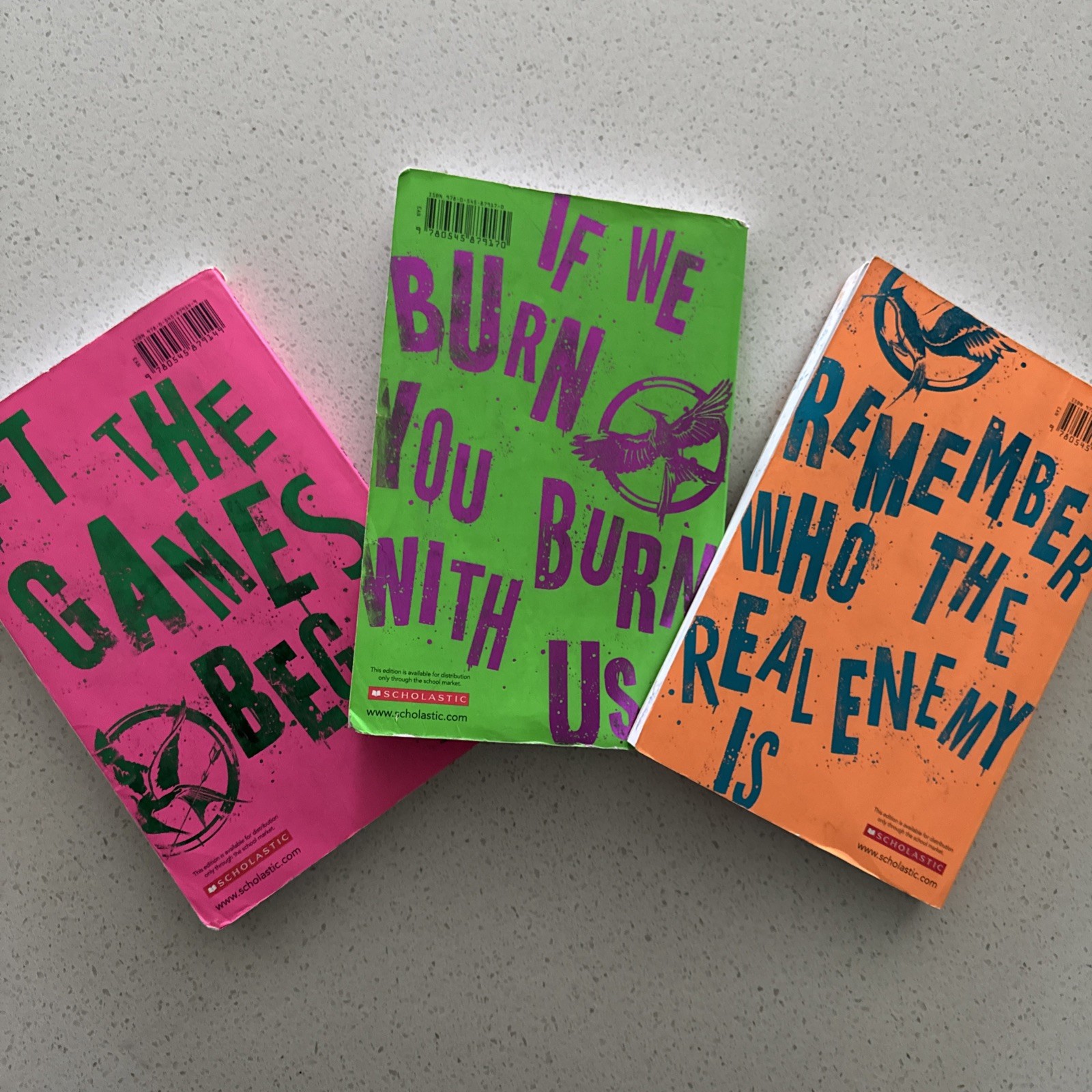 Rare The Hunger Games Neon Trilogy Box Suzanne Collins Paperback Scholastic.
