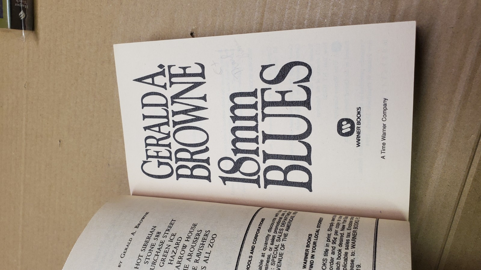 18mm Blues By Gerald A. Browne Warner Books 1994 Paperback