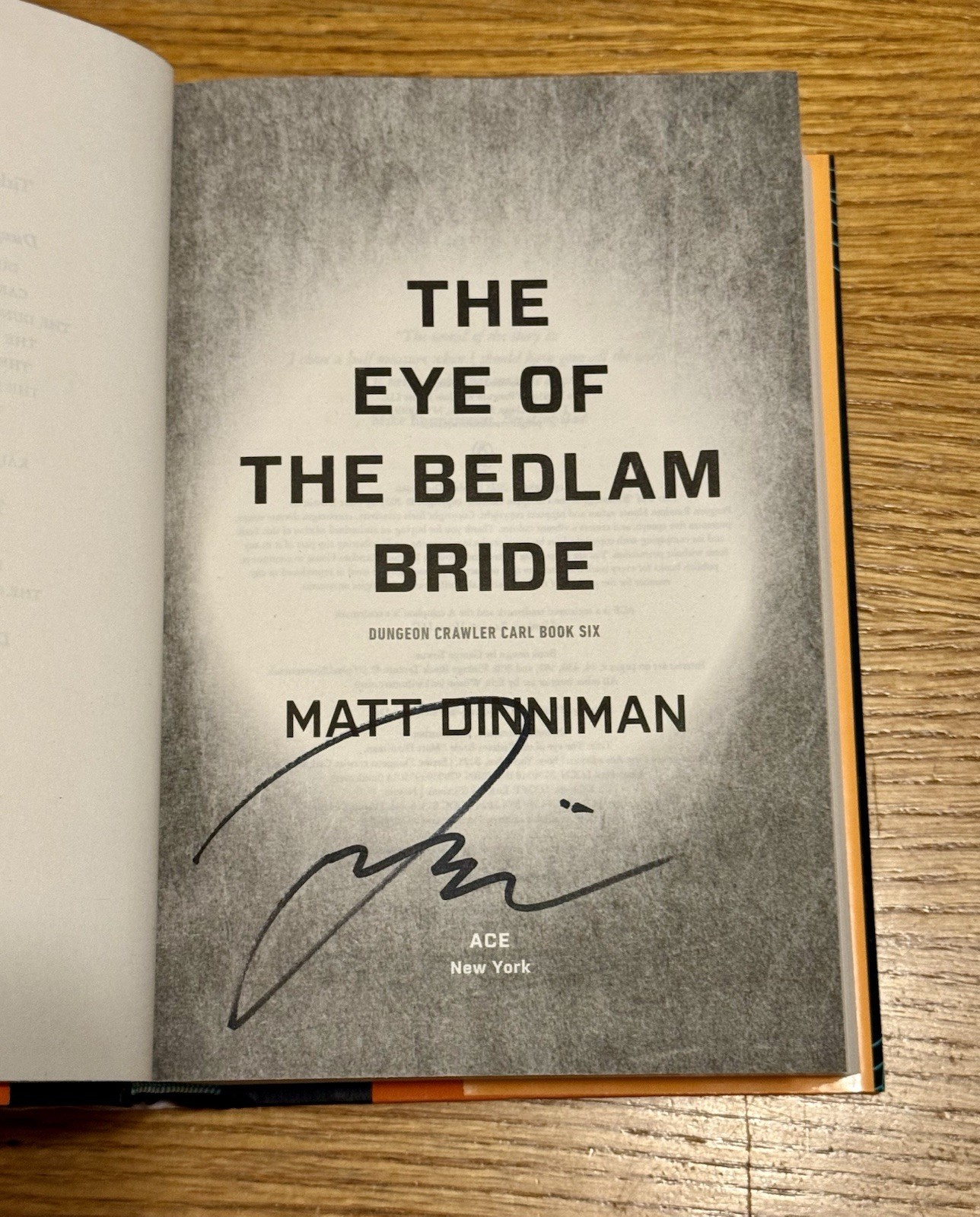 SIGNED The Eye Of The Bedlam Bride Matt Dinniman Dungeon Crawler Carl NEW