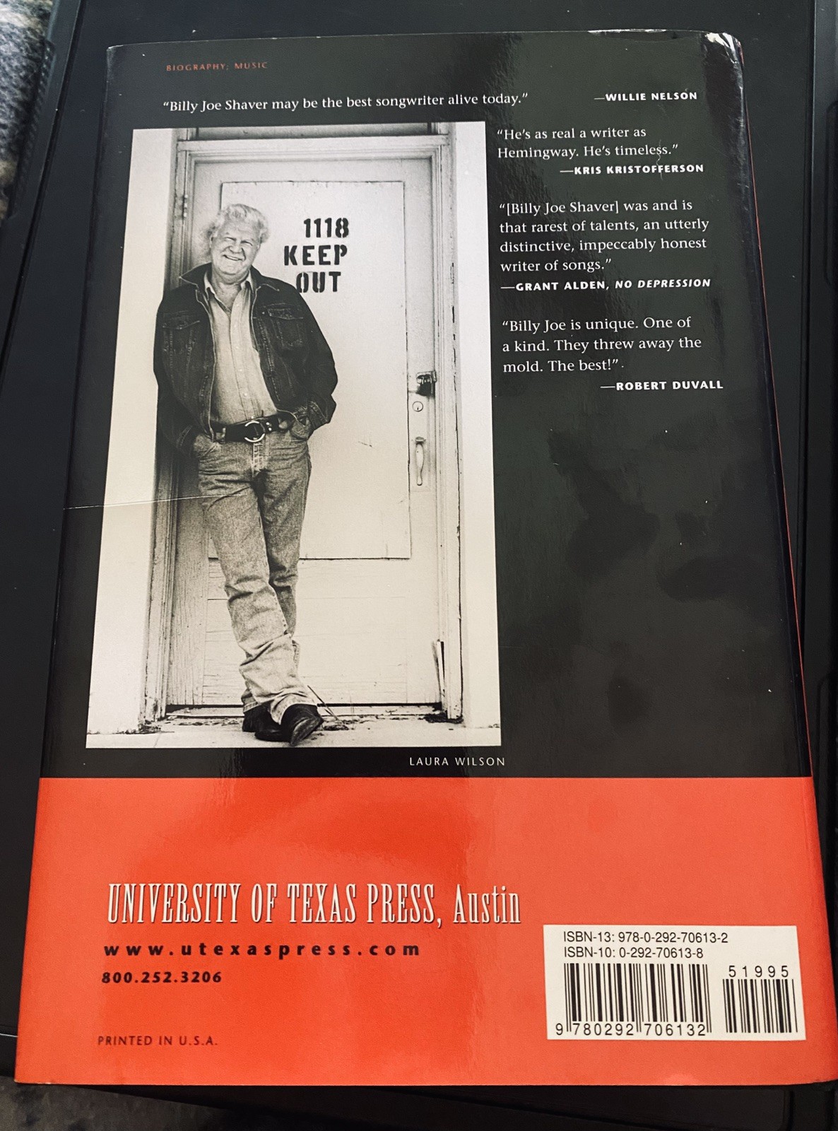 Billy Joe Shaver Honky Tonk Hero hardback signed with Bumper stickers