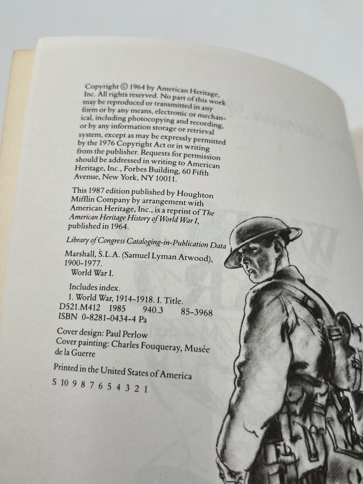 World War I by S.L.A. Marshall (1987) American Heritage Library Paperback Book
