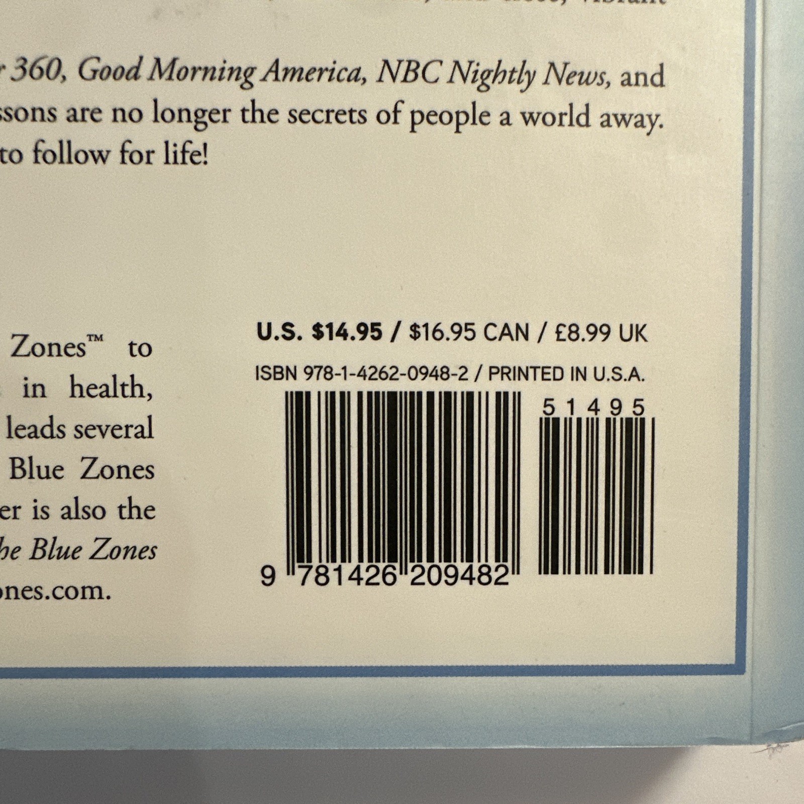 National Geographic The Blue Zones Second Edition by Dan Buettner PB Longevity