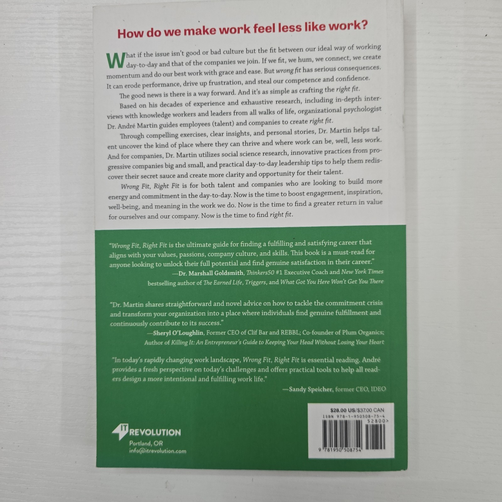 Wrong Fit, Right Fit by Andre Martin ( 2023, Paperback)