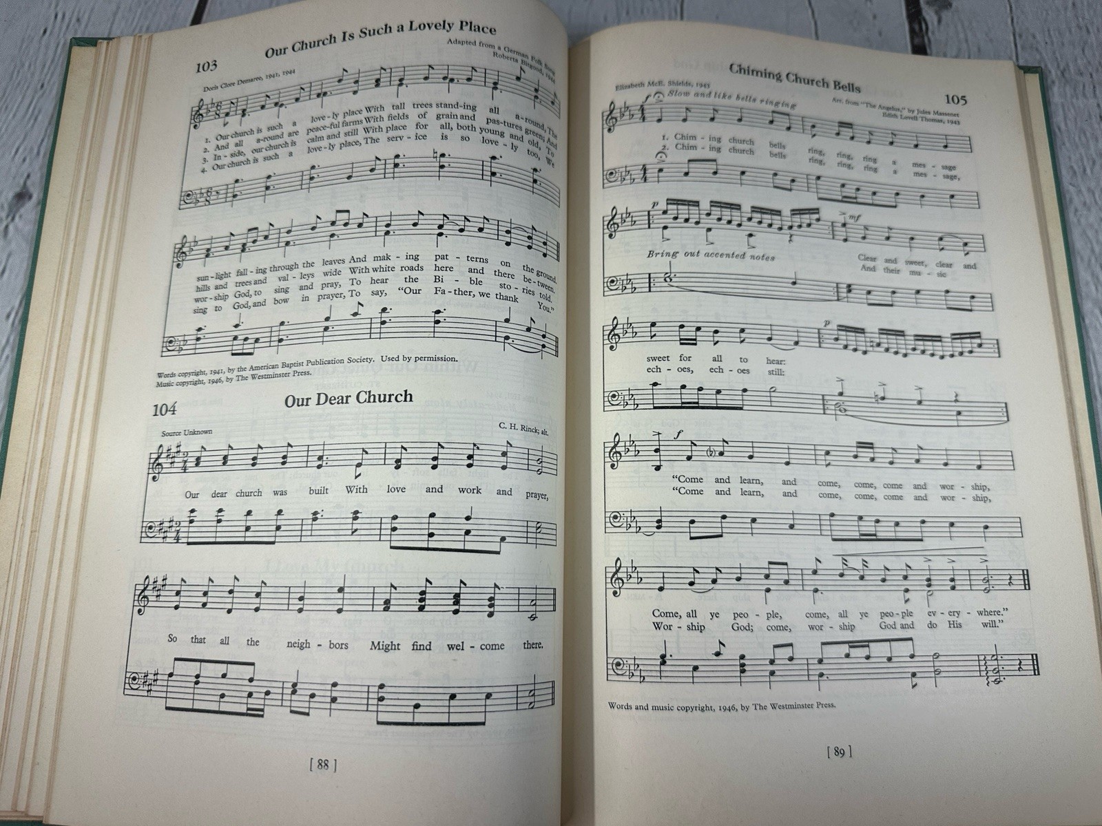 Hymns For Primary Worship HC 1946 The Westminster Press USA VTG Hymn Song Book