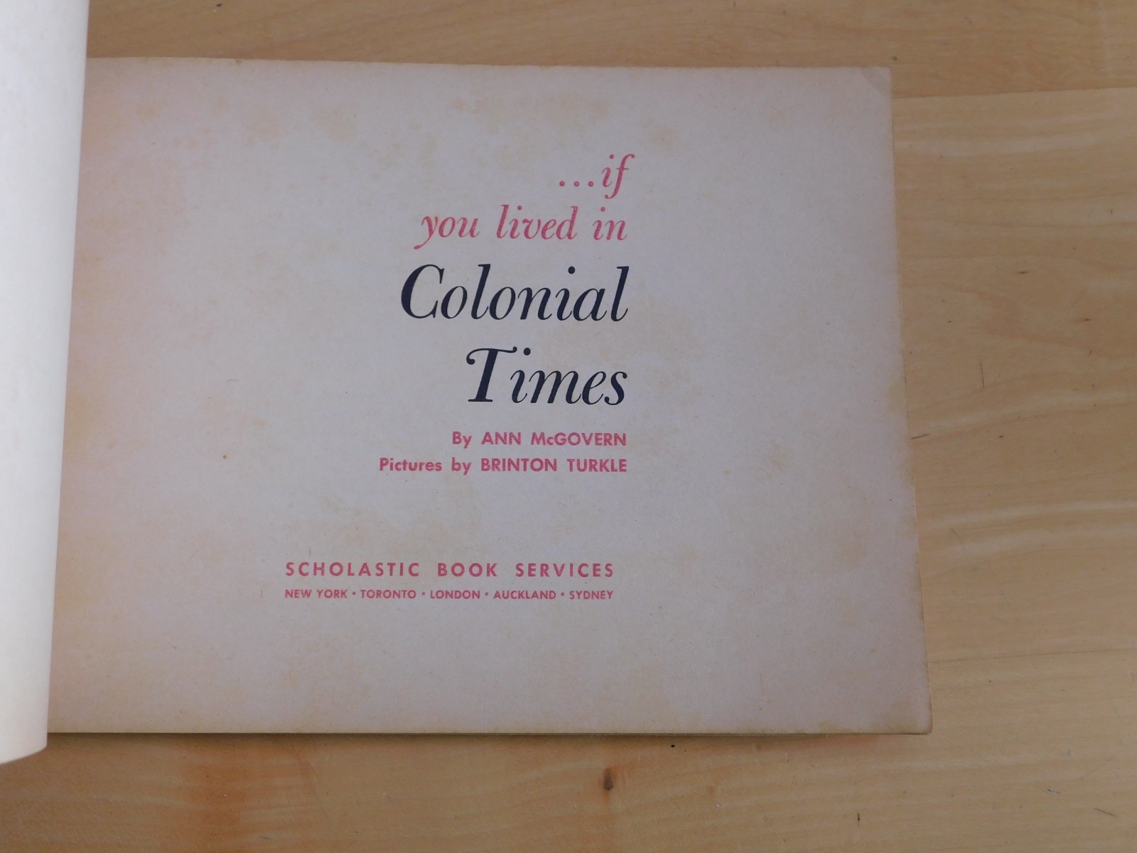 …if You Lived in Colonial Times Ann McGovern-Scholastic