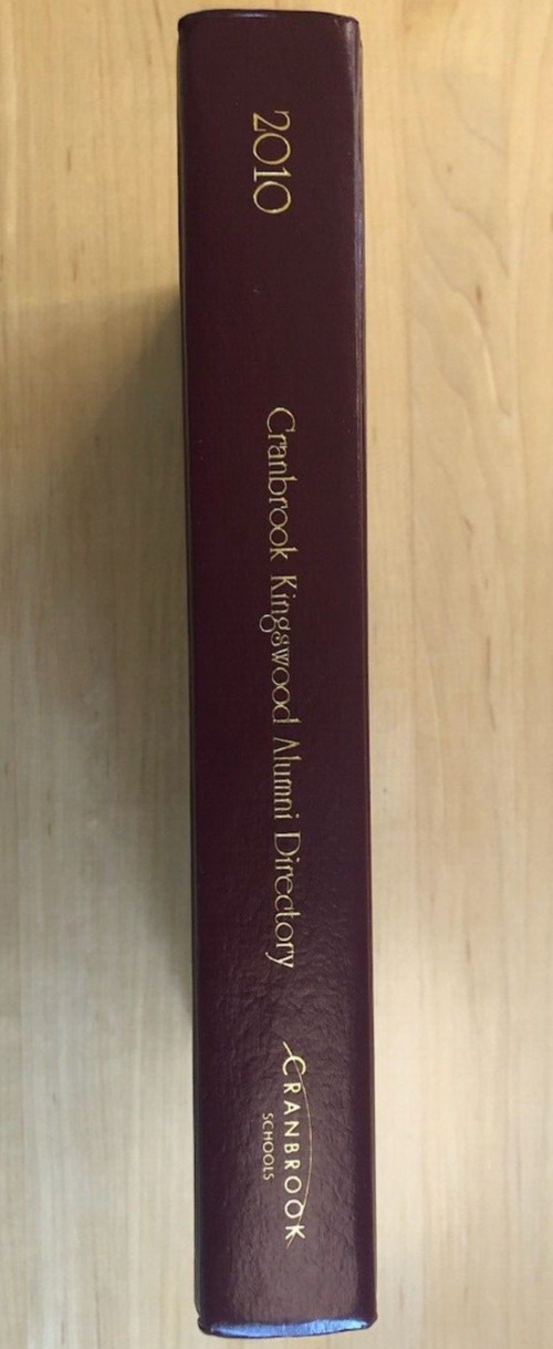 Cranbrook Kingswood 2010 Alumni Directory, hardcover with gilt on covers & spine