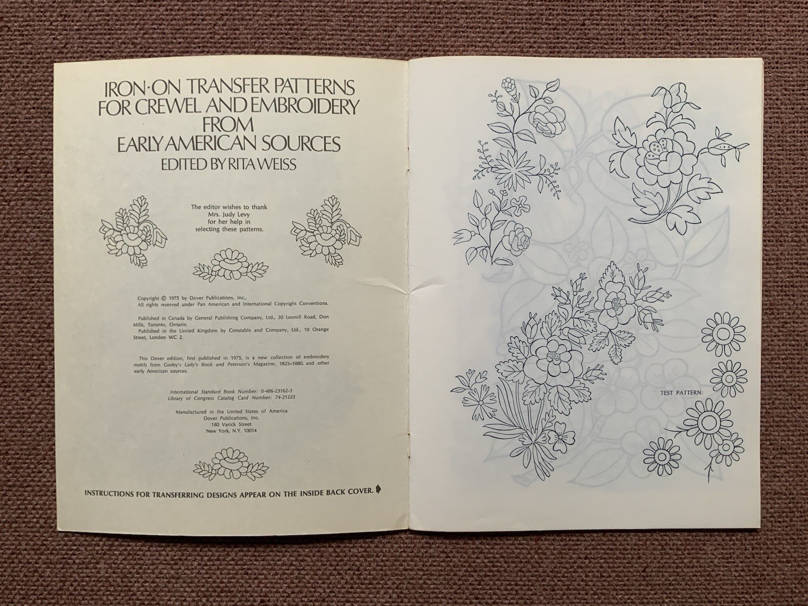 Iron-On Transfer Patterns for Crewel and Embroidery Early American – Rita Weiss