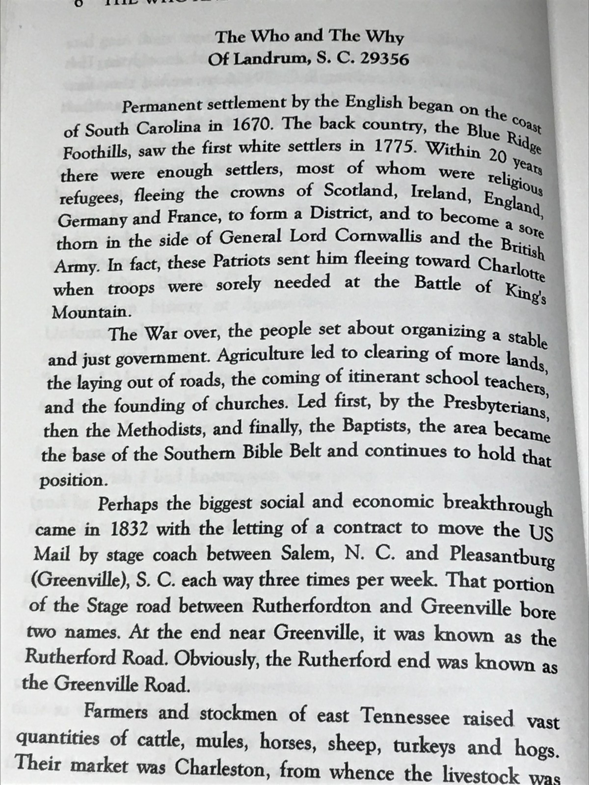 The Who and Why Of Landrum, S.C. Railroad, Crimes, Fires, Churches, Schools