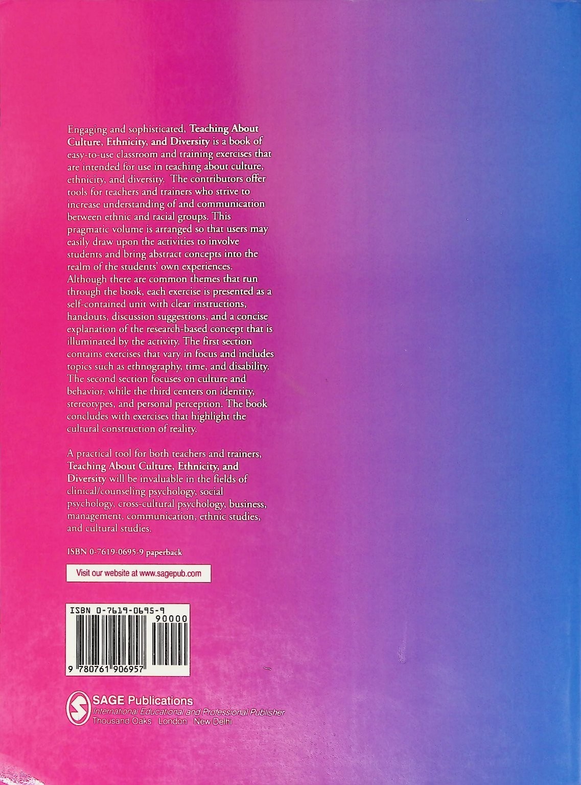 Teaching About Culture Ethnicity Diversity Singelis 1998 SAGE Paperback