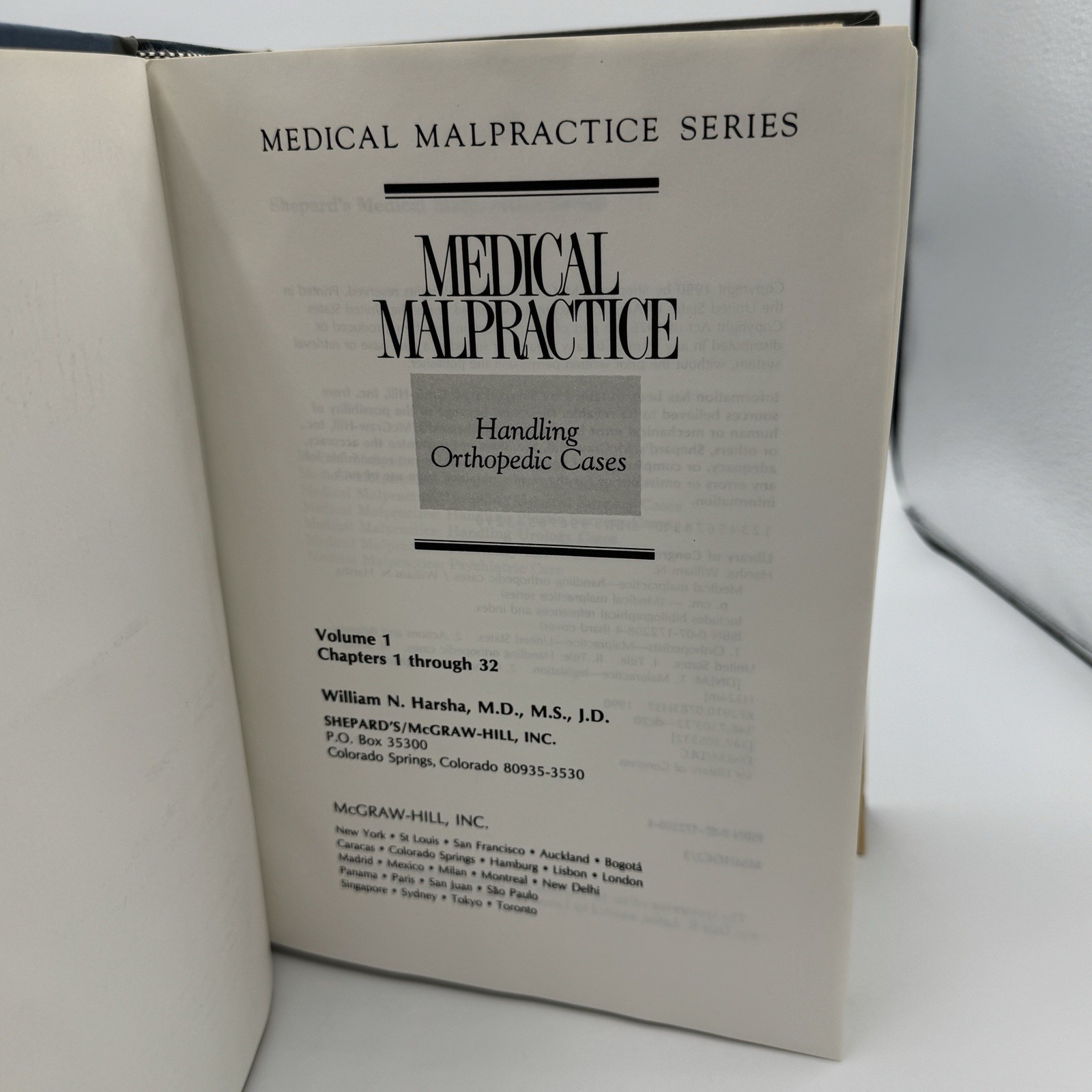 Medical Malpractice Book Lot Of 6 Mc Graw Hill / Shepards Law Emergency & Misc