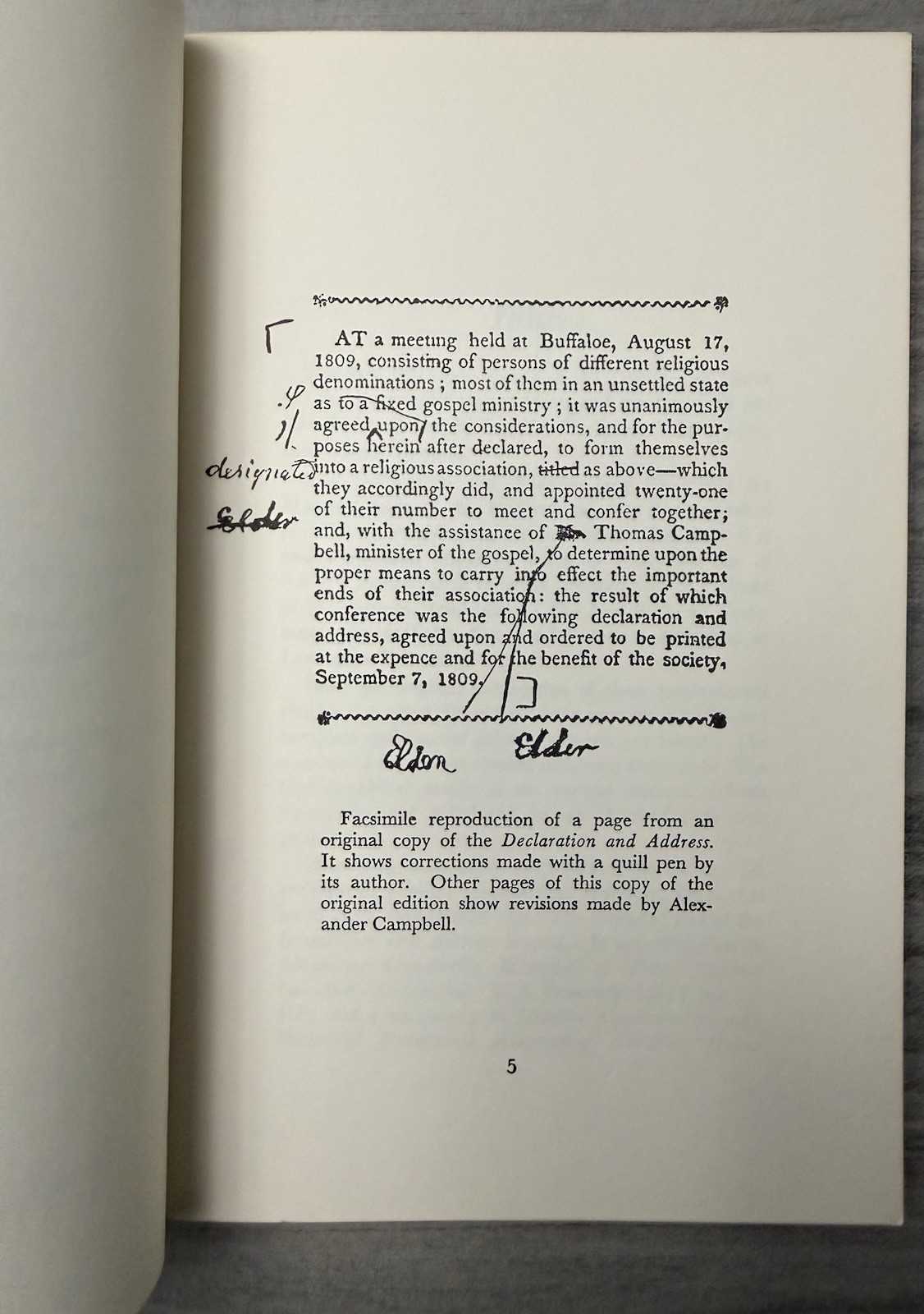 Declaration and Address Thomas Campbell; Last Will and Testament Barton W. Stone
