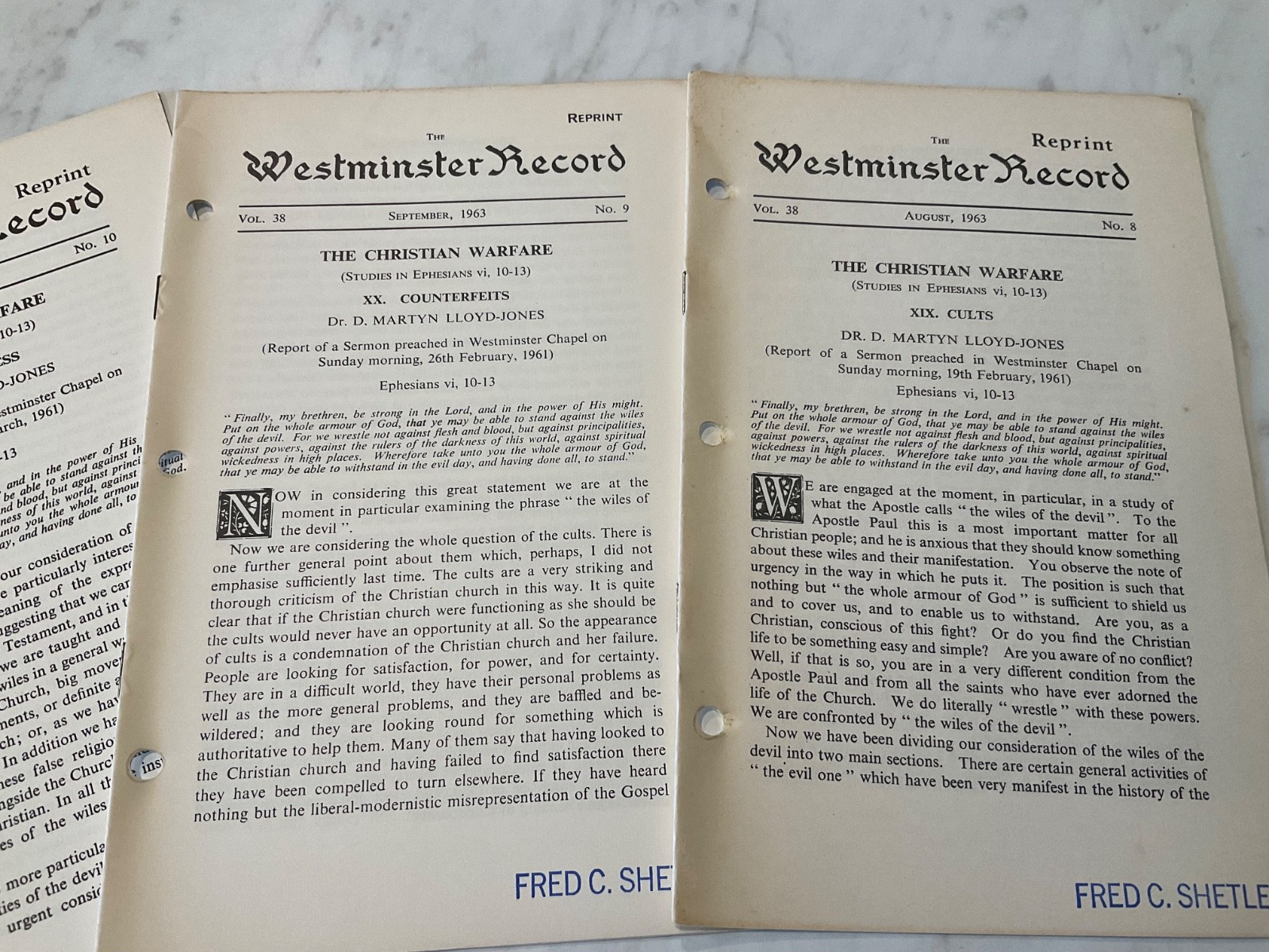4 Westminster Record 1963 Martyn Lloyd Jones Cults Counterfeits Philosophy