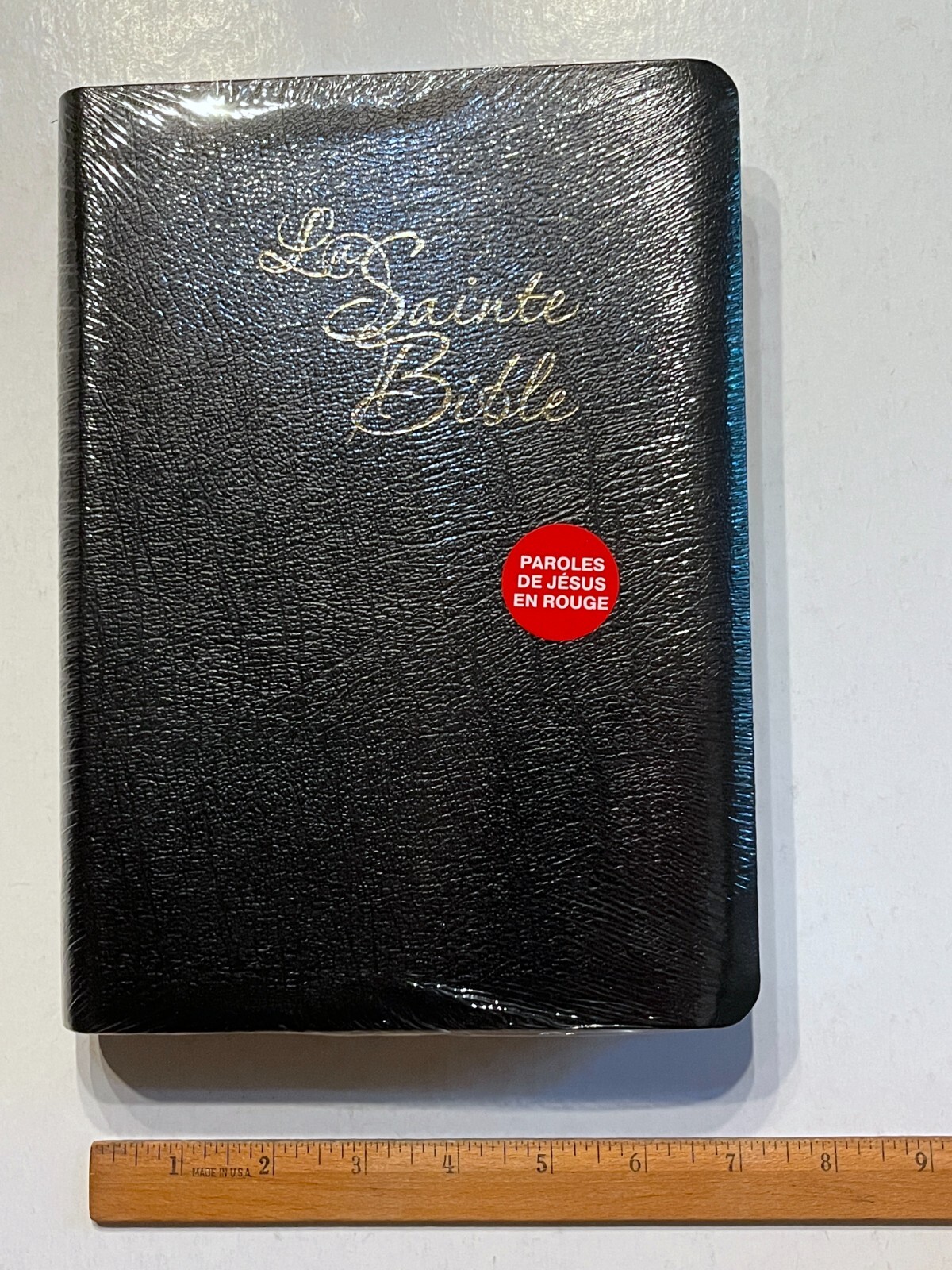 French Bible LARGE PRINT, Segond 1910 Black Bonded Leather, Red Letter