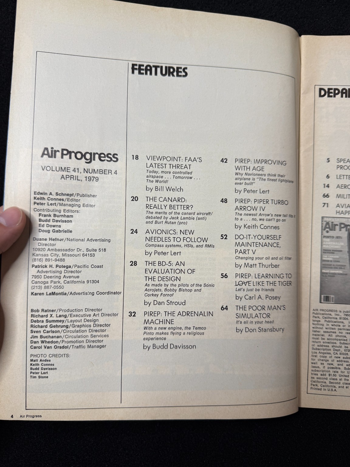 Air Progress Aviation Magazine April 1979 Pinto Jet Canard Design BD-5 Pilot