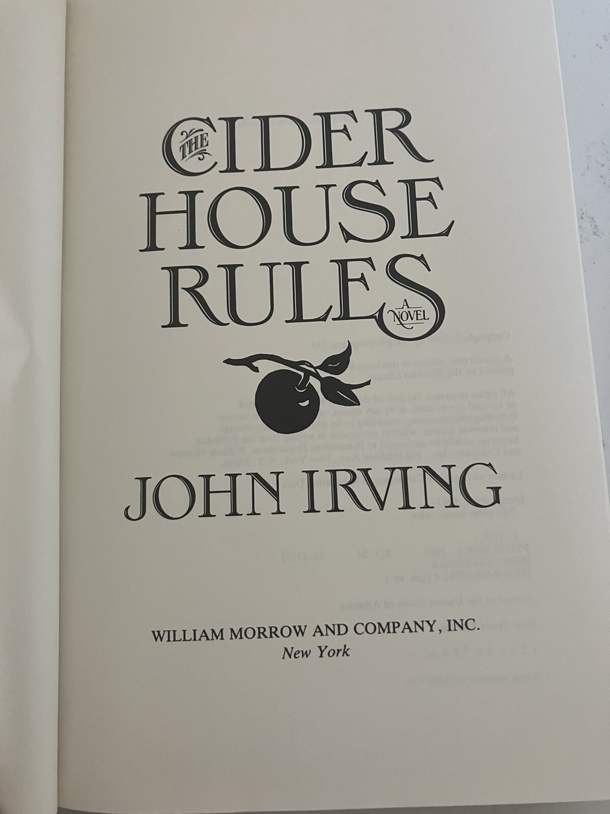 John Irving Hardcover First Editions: Prayer For Owen Meany/Cider House Rules.