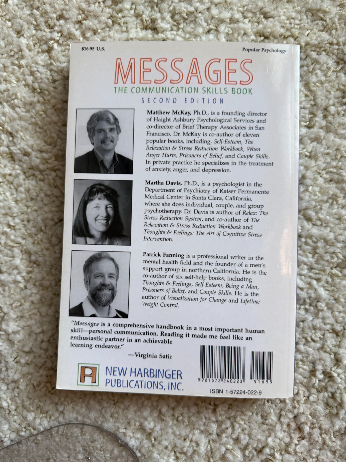 Messages : The Communications Skills Book by Matthew Mckay, Martha Davis and…