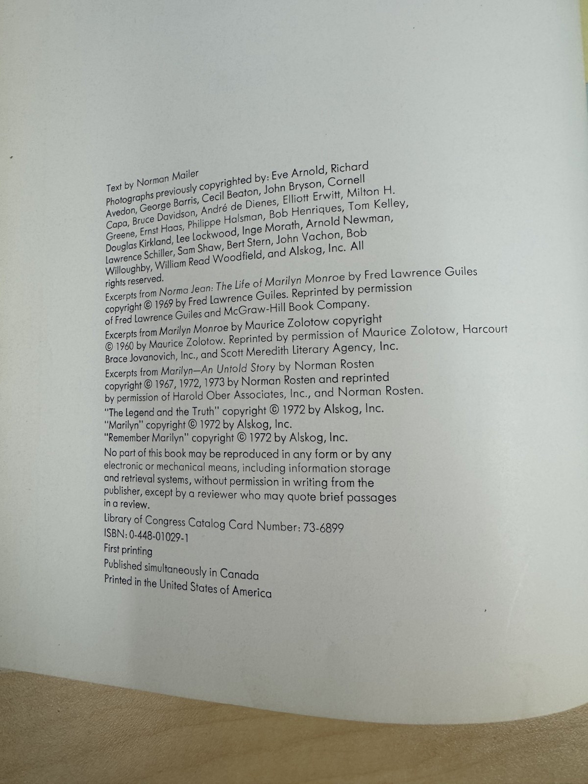 Marilyn Monroe – A Biography by Norman Mailer 1969