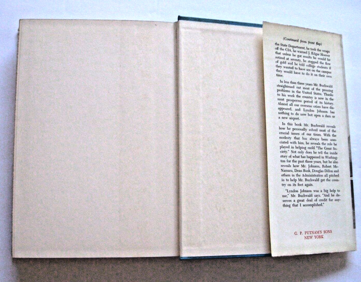AND THEN I TOLD THE PRESIDENT Art Buchwald Signed Hardcover Memoir Humor 1965