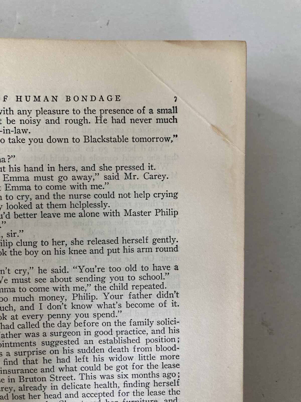 Antique 1915 Of Human Bondage by W. Somerset Maugham Hardcover Book