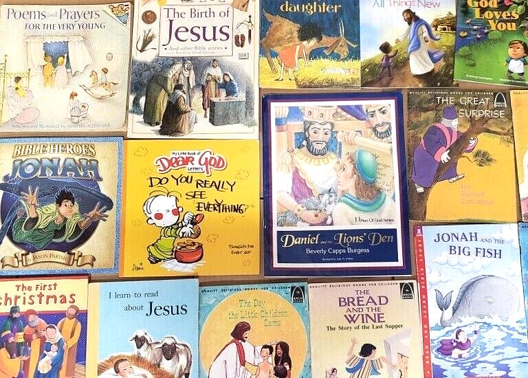 Lot 8 Christian Child Prayer Bible Jesus Story or Board Book Religion RANDOM MIX