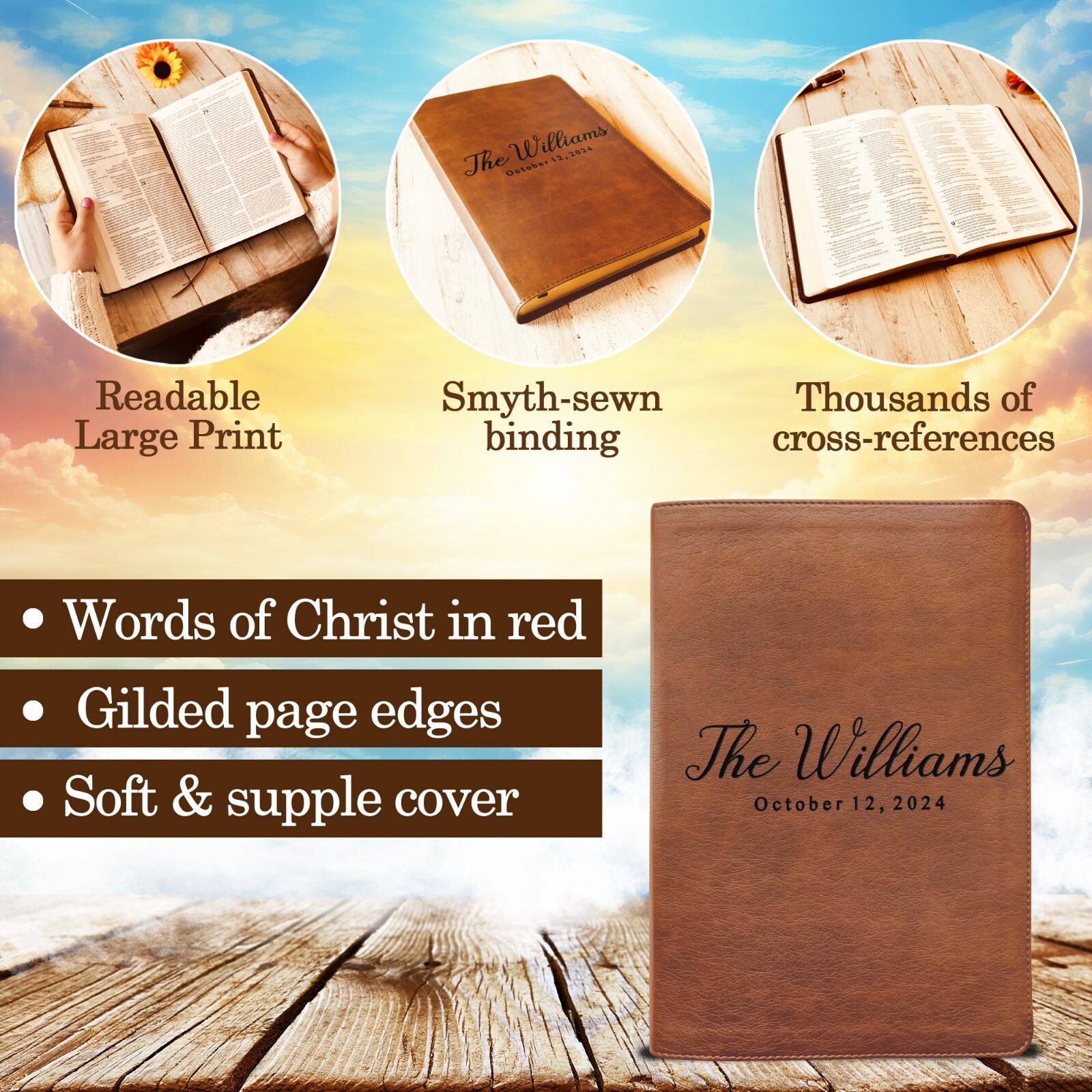 Personalized NLT Family Bible, Custom NLT Reference Family Bible, Wedding Gifts