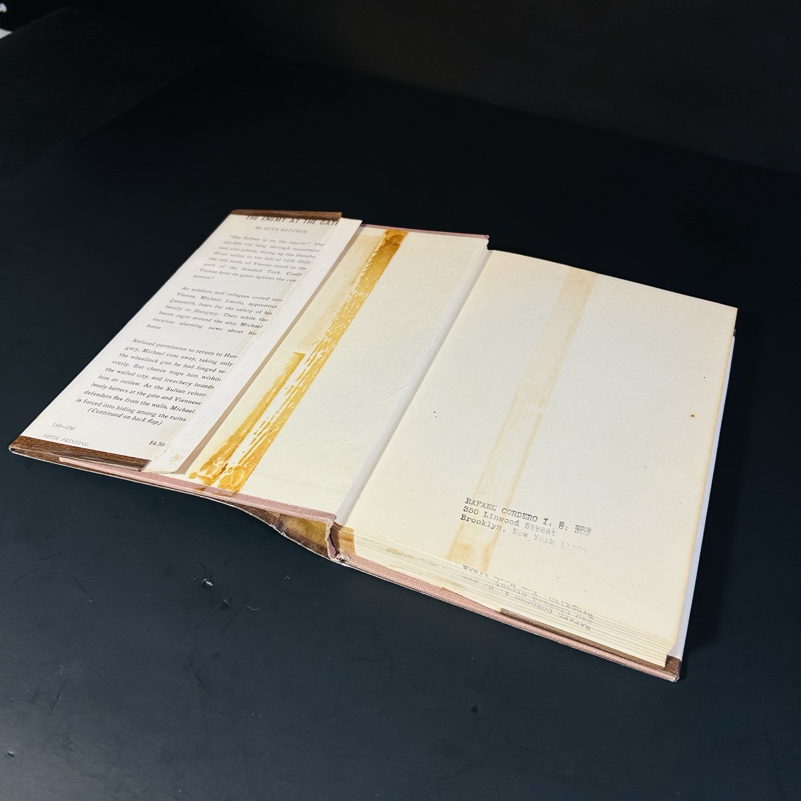 The Enemy at the Gate Rita Ritchie HC DJ 1966 5th Printing Ex-Library