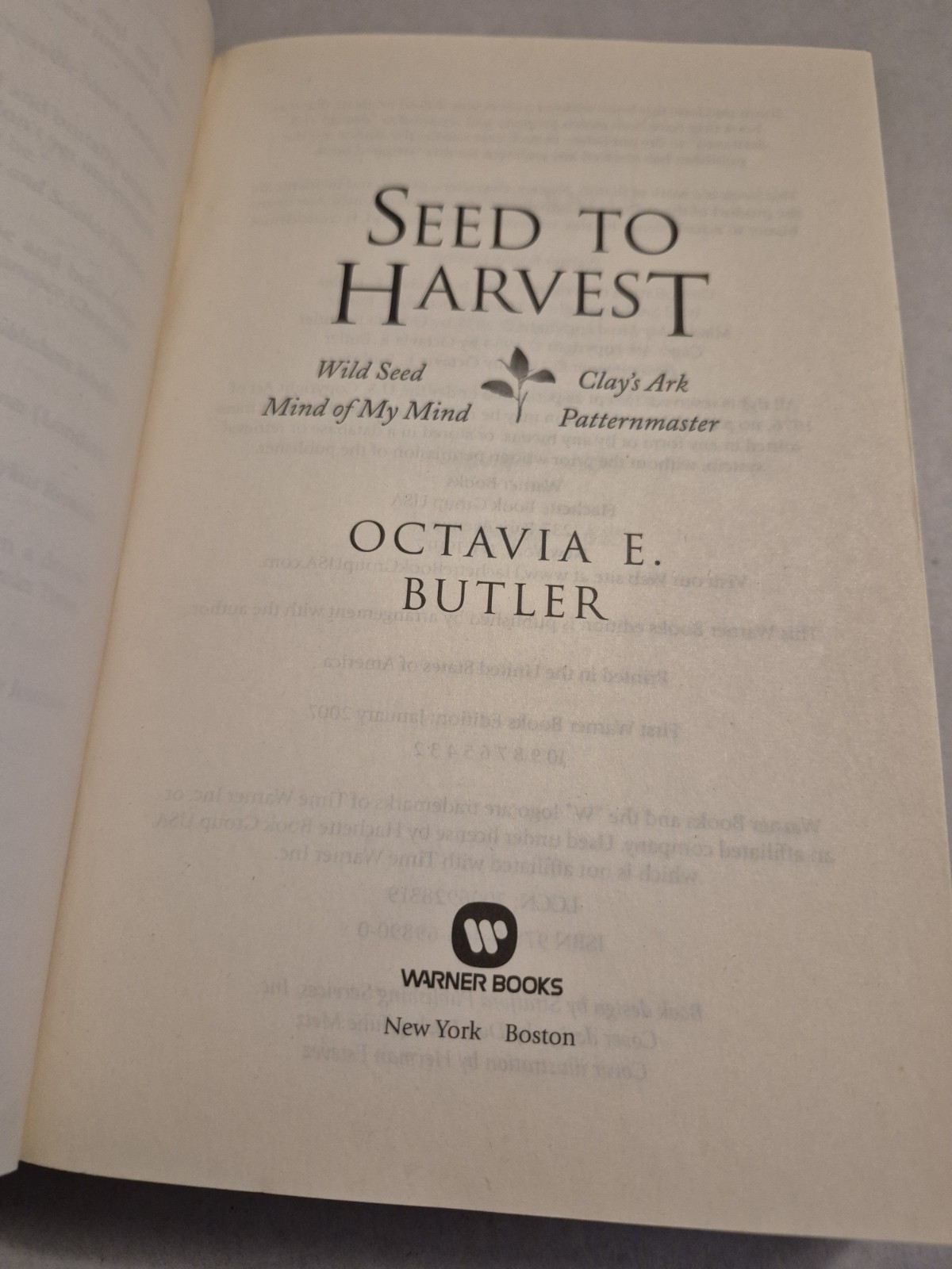 Seed to Harvest Four Patternist Novels Octavia E Butler 2007 TPB Science Fiction