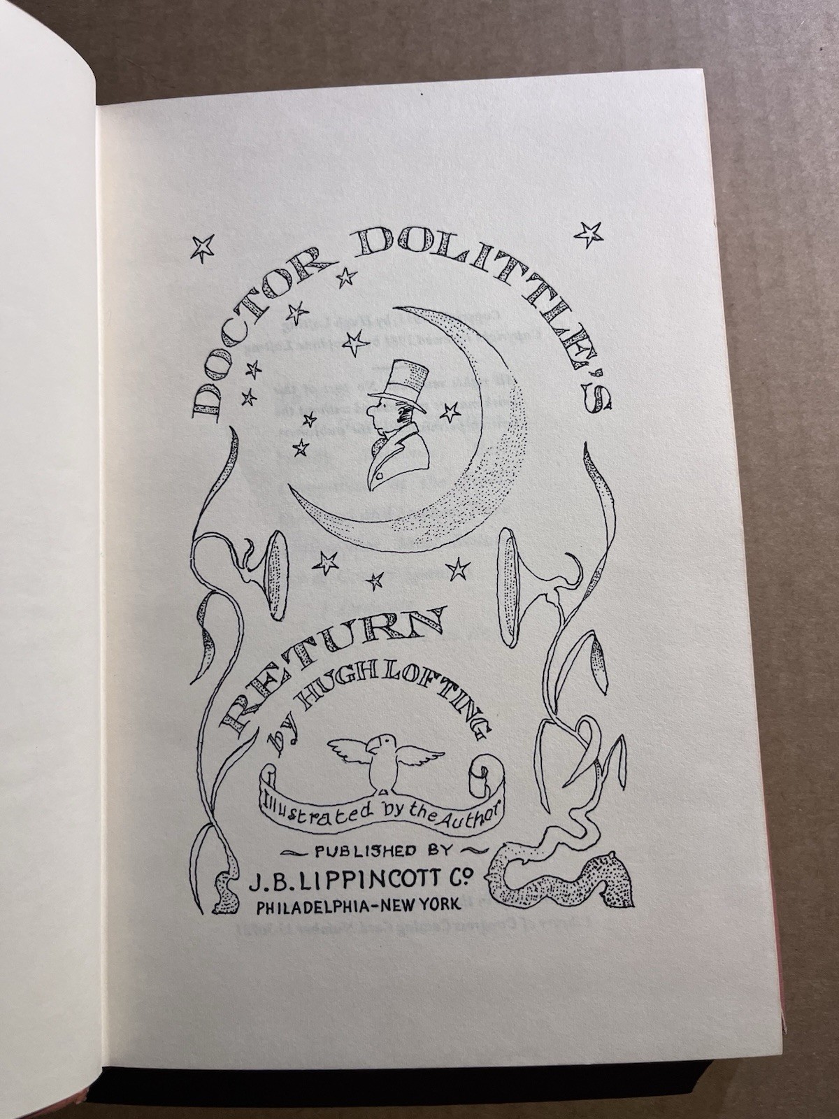 DOCTOR DOLITTLE’S RETURN by Hugh Lofting vintage 1961 Lippincott matte hardcover