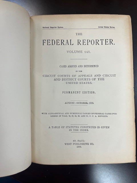 Lot of 5 Federal Reporter Antique Law Books 1900s Vols 145 148 149 152 153