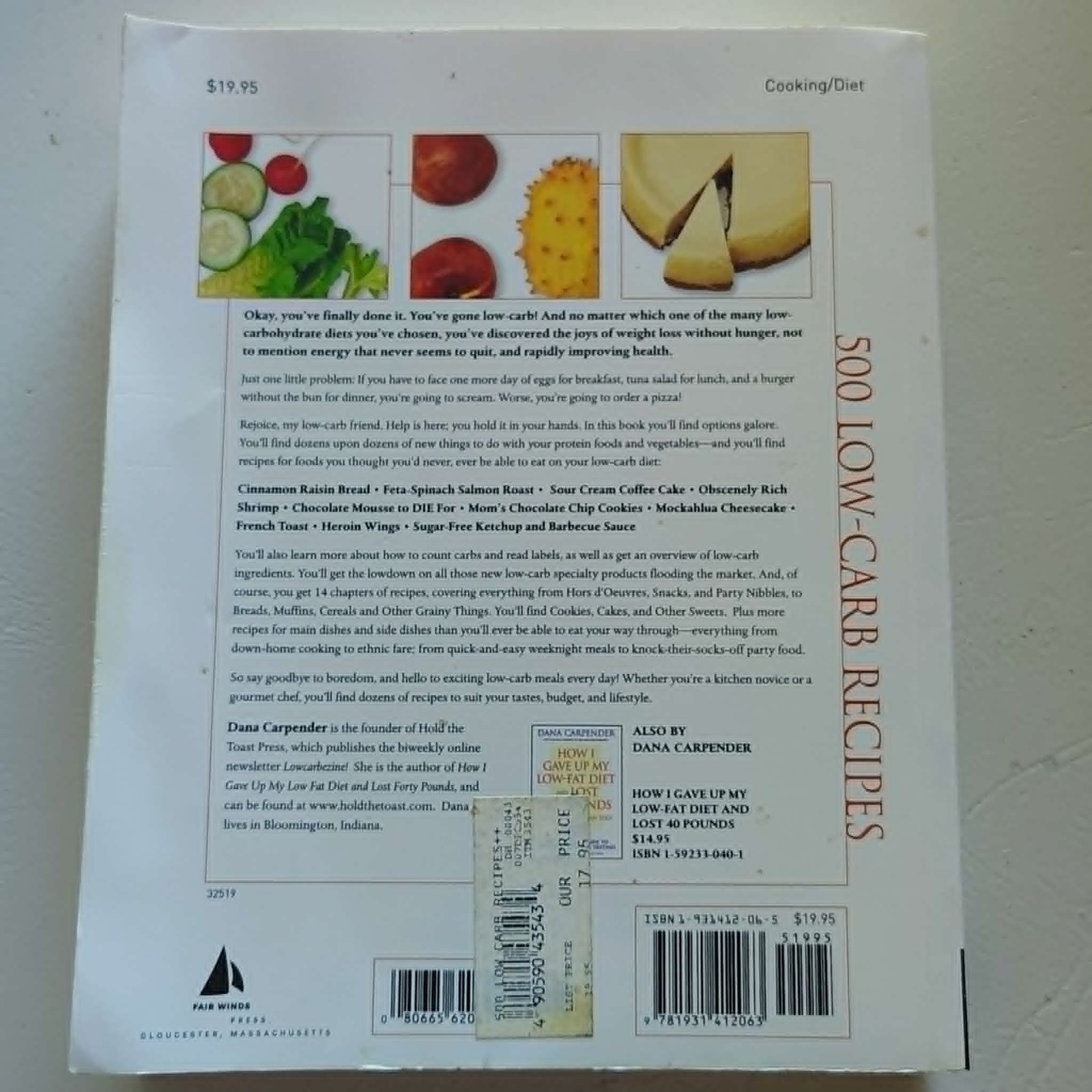 500 Low-Carb Recipes Dana Carpender Softcover Cookbook 500 Recipes