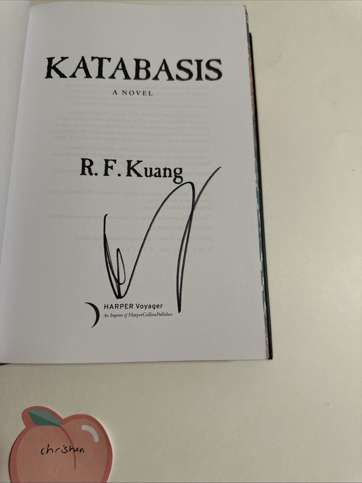 R.F. Kuang Katabasis Deluxe Limited Edition First 1st edition 1st print – No DJ