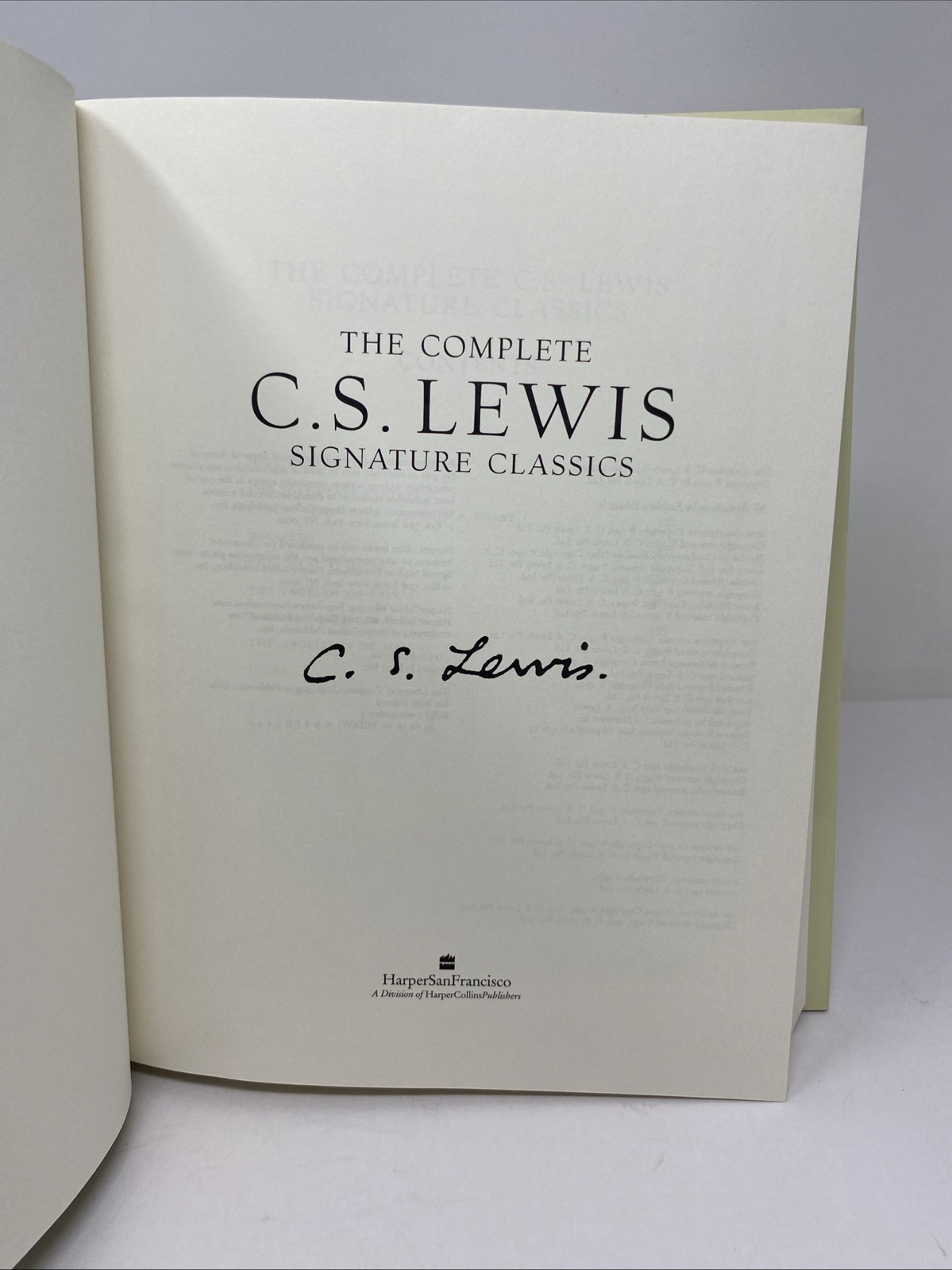 Complete C. S. Lewis Signature Classics C. S. Lewis (2002 Hardcover) Clean Pages