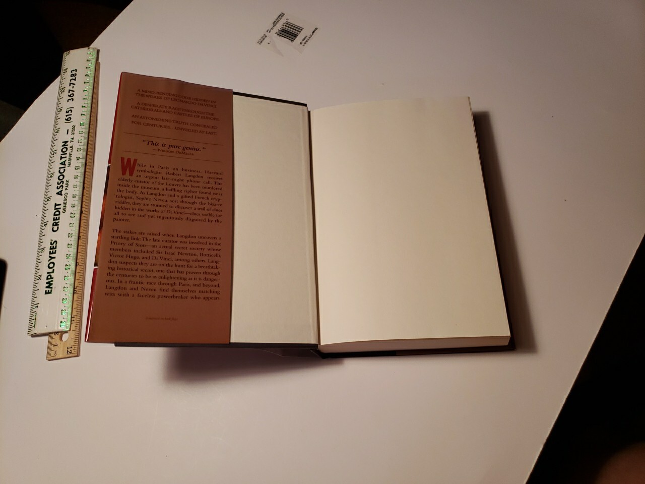 The Da Vinci Code 1st EDITION book w/ Skitoma & Lyon Print Error-Dan Brown 2003