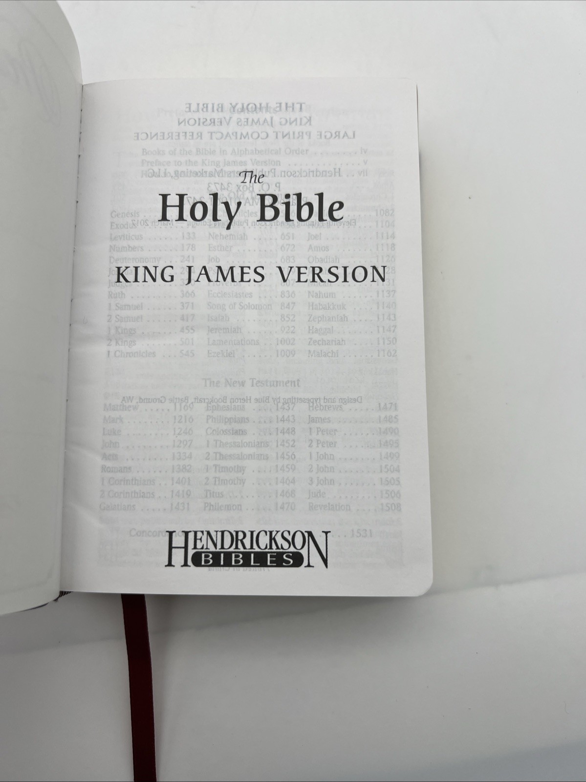 Holy Bible King James Version Reference Edition Hendrickson Bibles