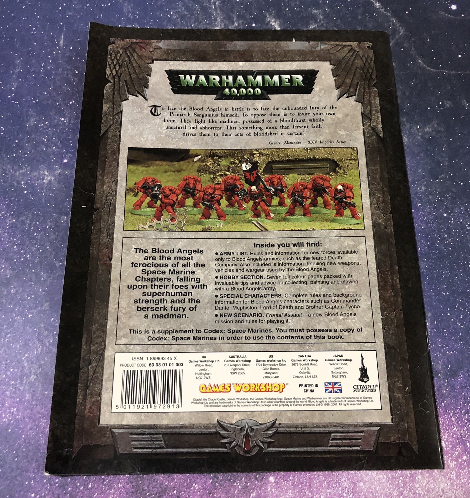 Games Workshop Warhammer 40K Blood Angels Codex Supplement 2001