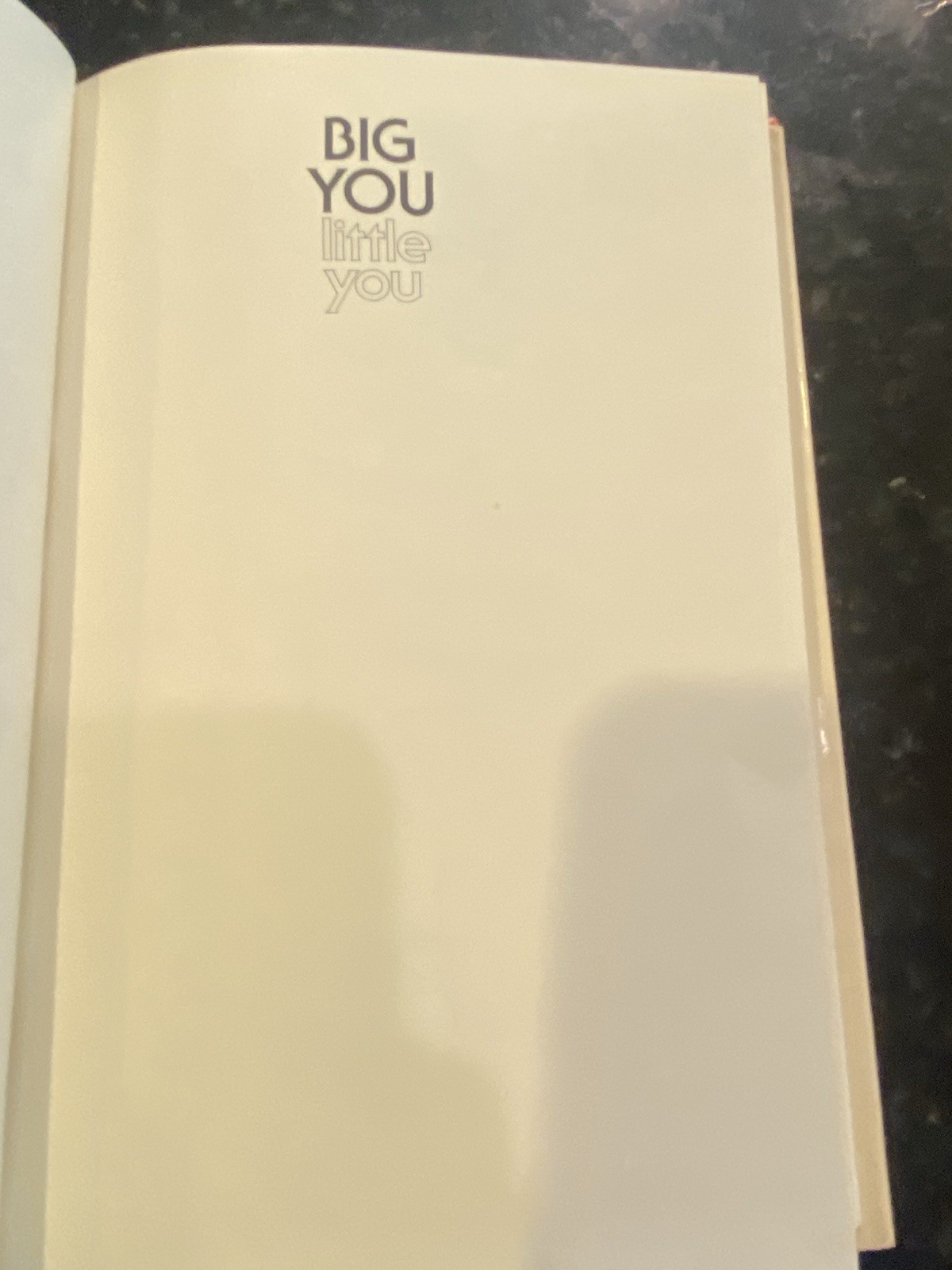 Big you little you hardcover by grace kirsten & richard robertiello, M.D.