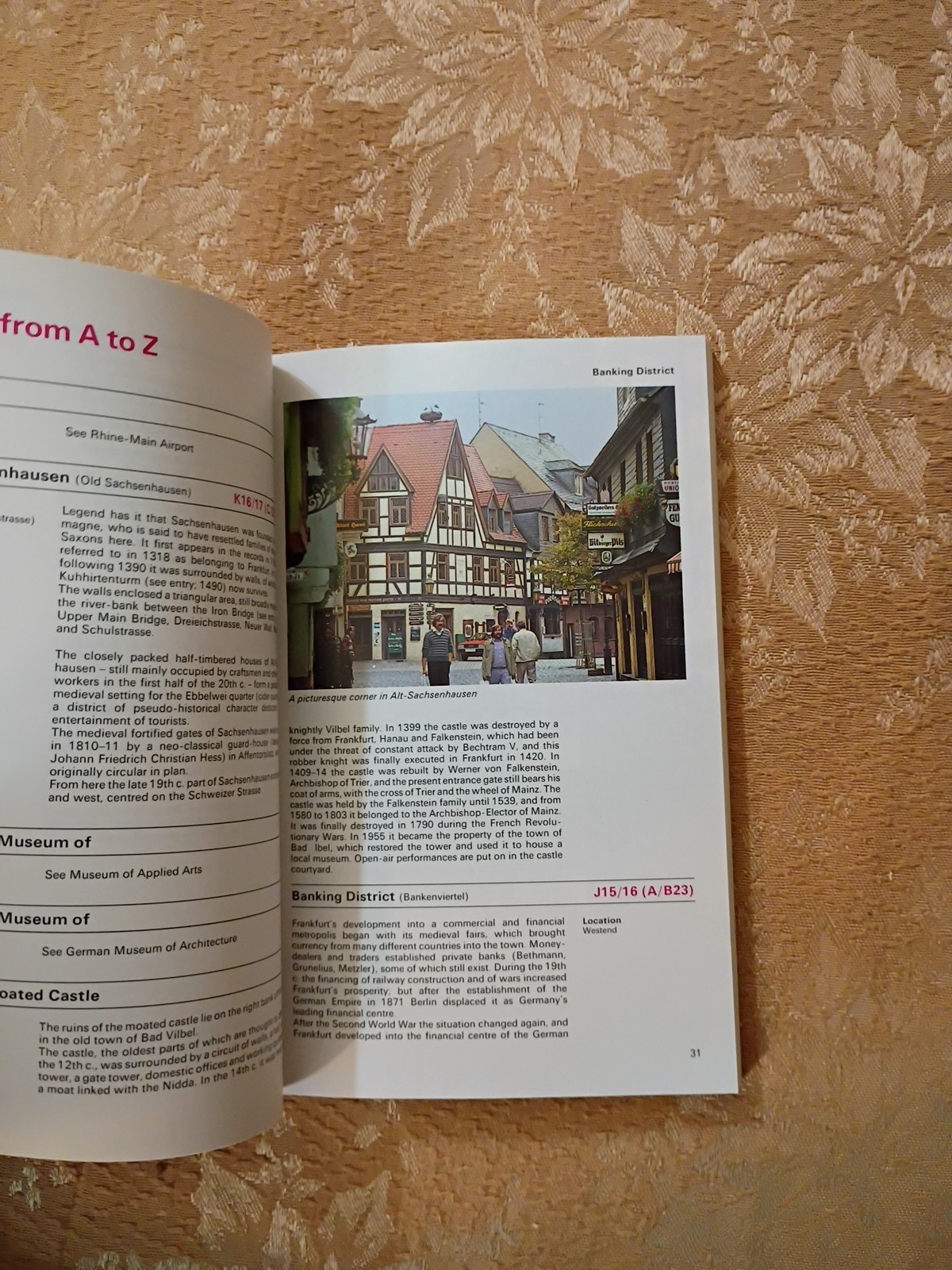 Baedeker’s Frankfurt 1987 Revised Illustrated City Travel Guide Paperback Book