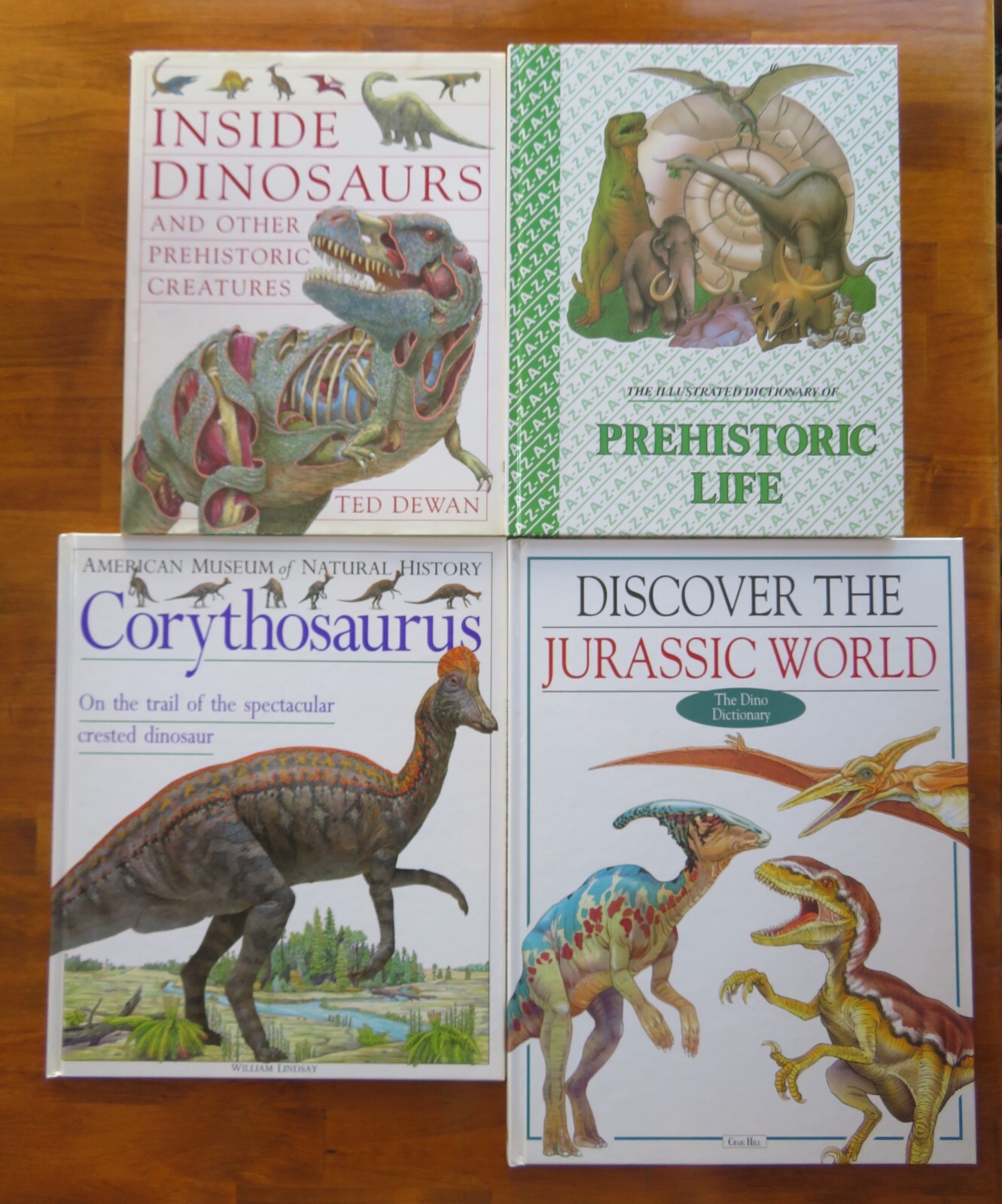 Dinosaur Books Lot 4 Inside Dinosaurs, Prehistoric Life, Corythosaurus, Jurassic