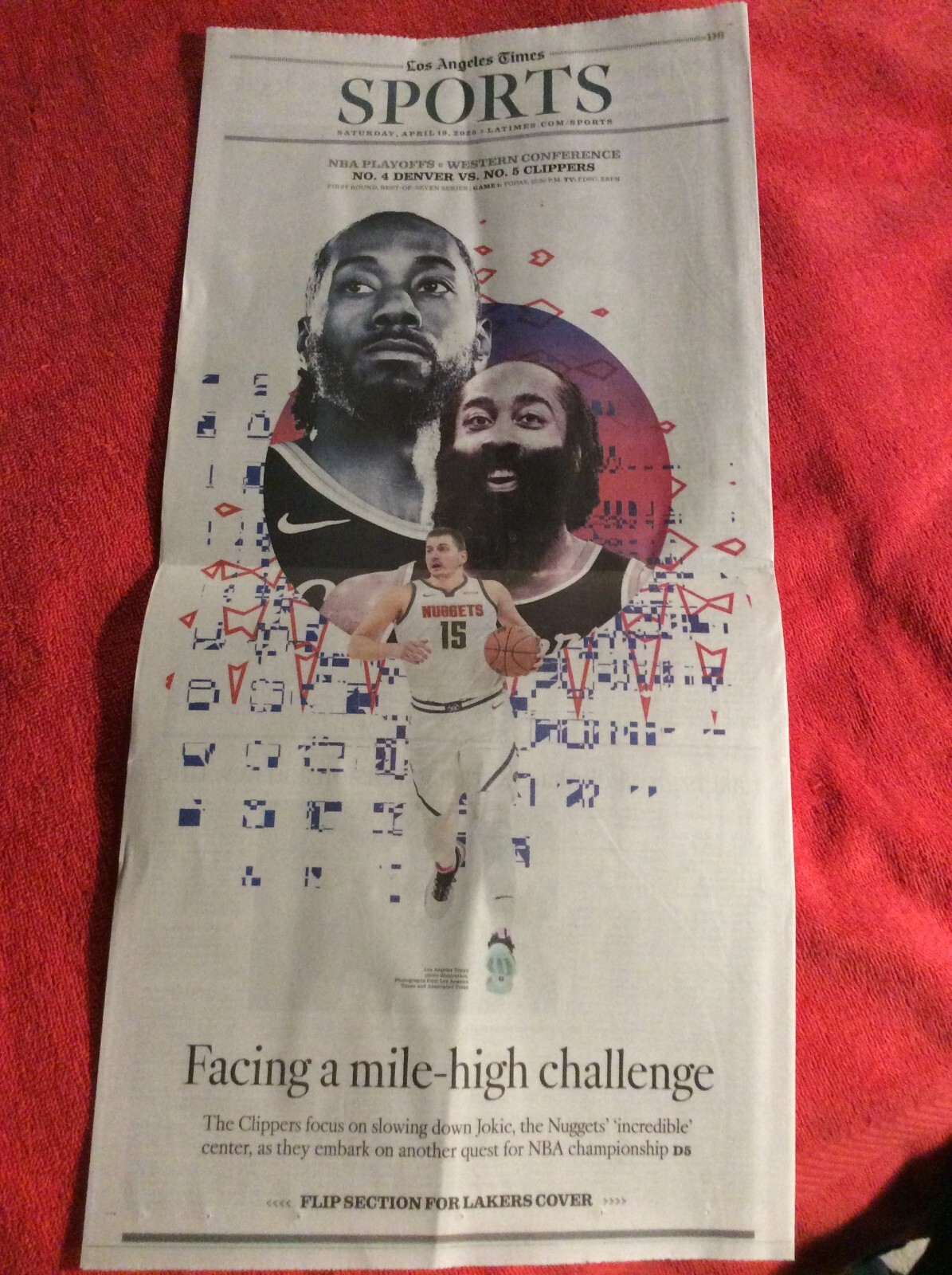 LA TIMES SPORTS SECTION APRIL 19 2025 NBA PLAYOFFS LAKERS LEBRON JAMES