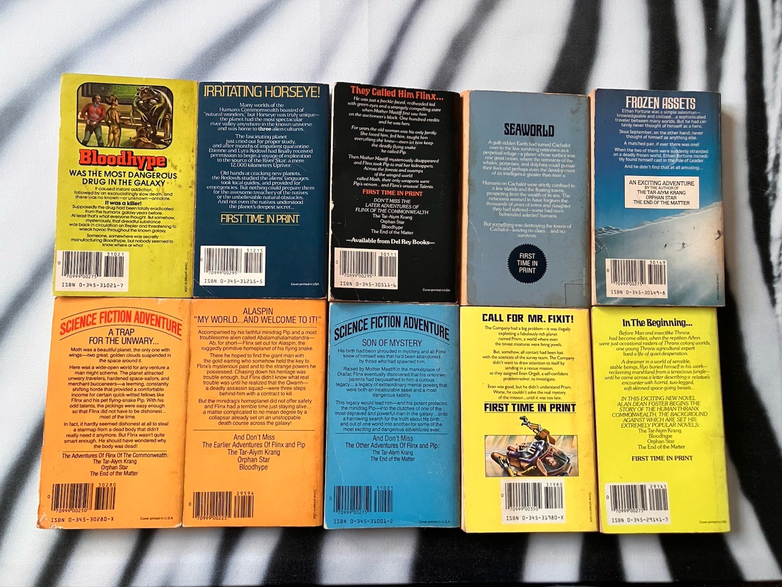 Alan Dean Foster Lot of 10 Vintage Sci-Fi Fantasy Paperback Books