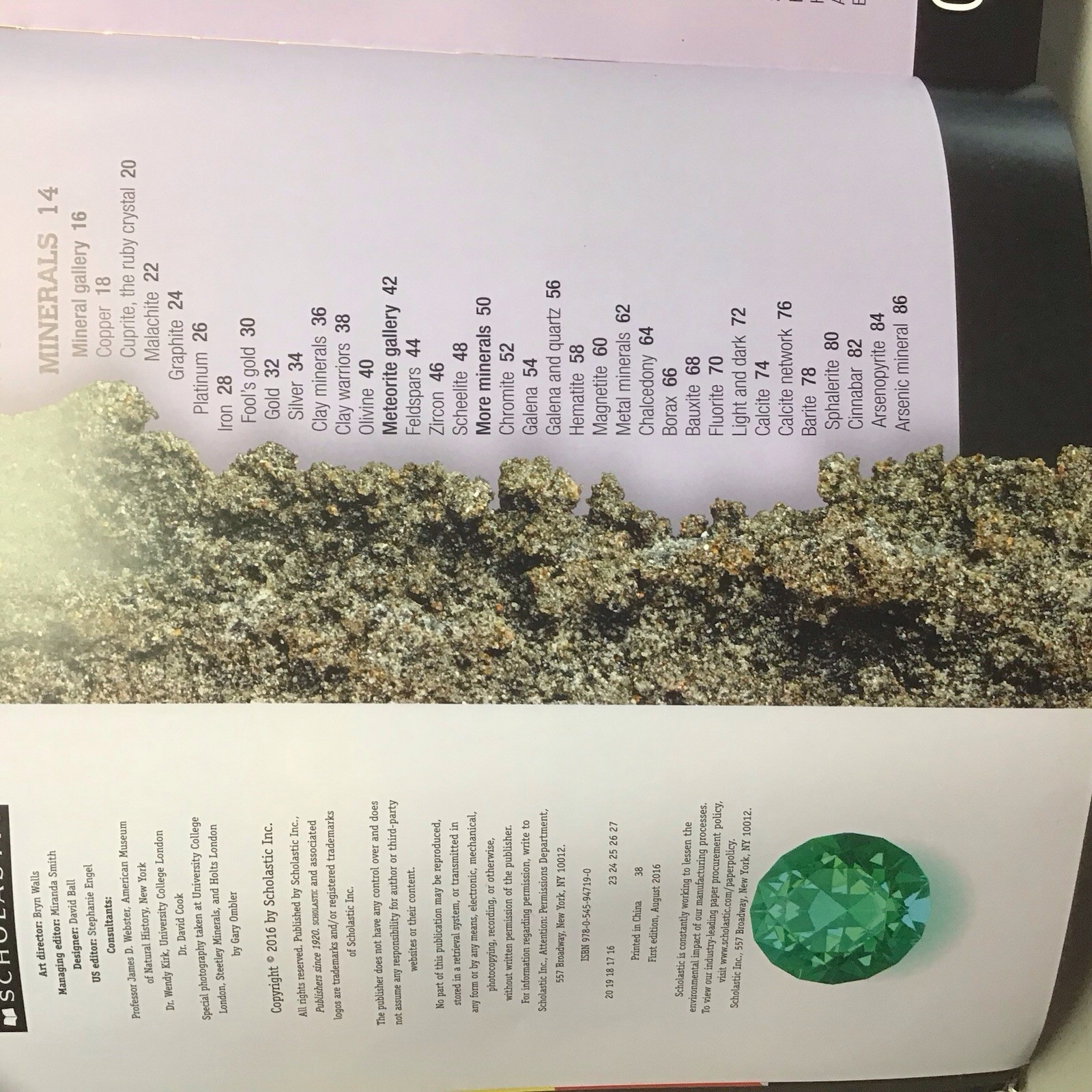 Rocks Minerals & Gems Sean Callery Miranda Smith Hardcover Scholastic