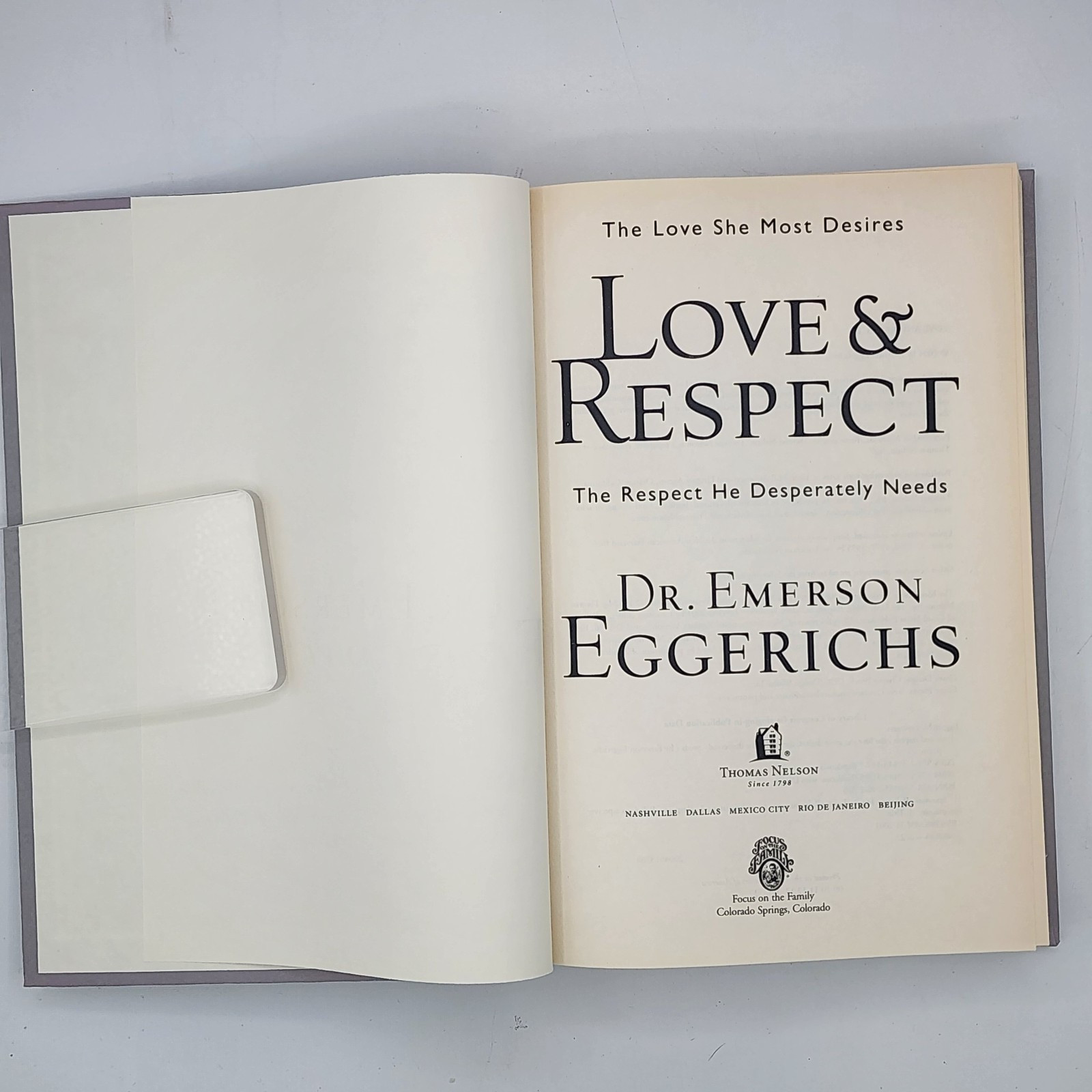 Love & Respect 2013 Dr. Emerson Eggerichs HC (VG) DJ (VG) Thomas Nelson