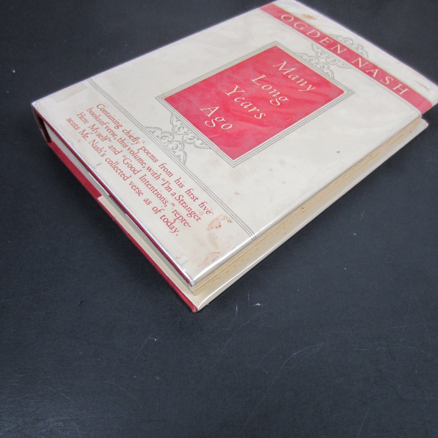 Many Long Years Ago Ogden Nash 1945 Fourth Printing Poetry Humorous Little Brown