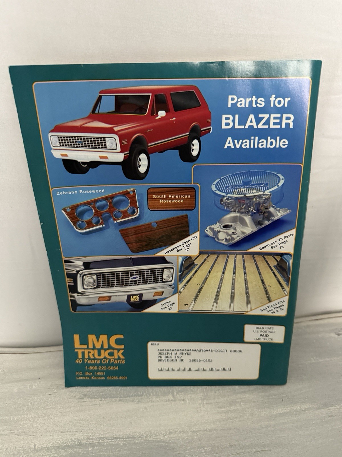 LMC TRUCK Catalog 1960-72 Chevrolet Truck & Blazer Parts 1997 136 pages